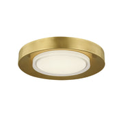 Hilo 16" LED Flush Mount, 120-277V, Natural Brass Finish