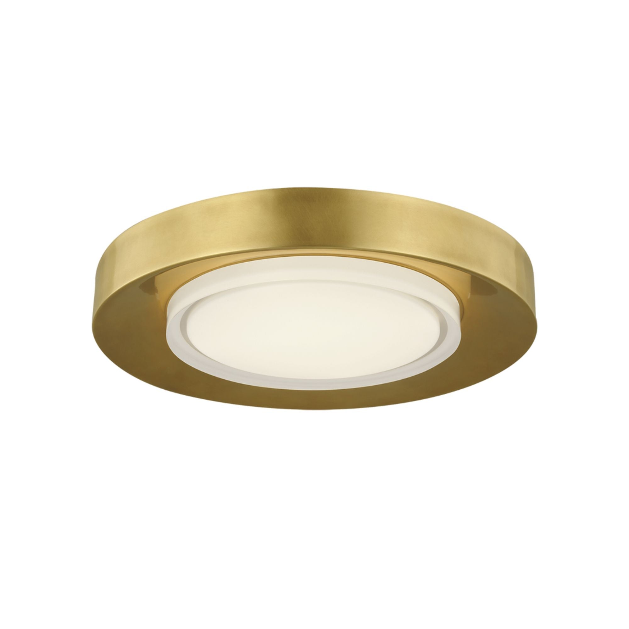 Hilo 16" LED Flush Mount, 120-277V, Natural Brass Finish