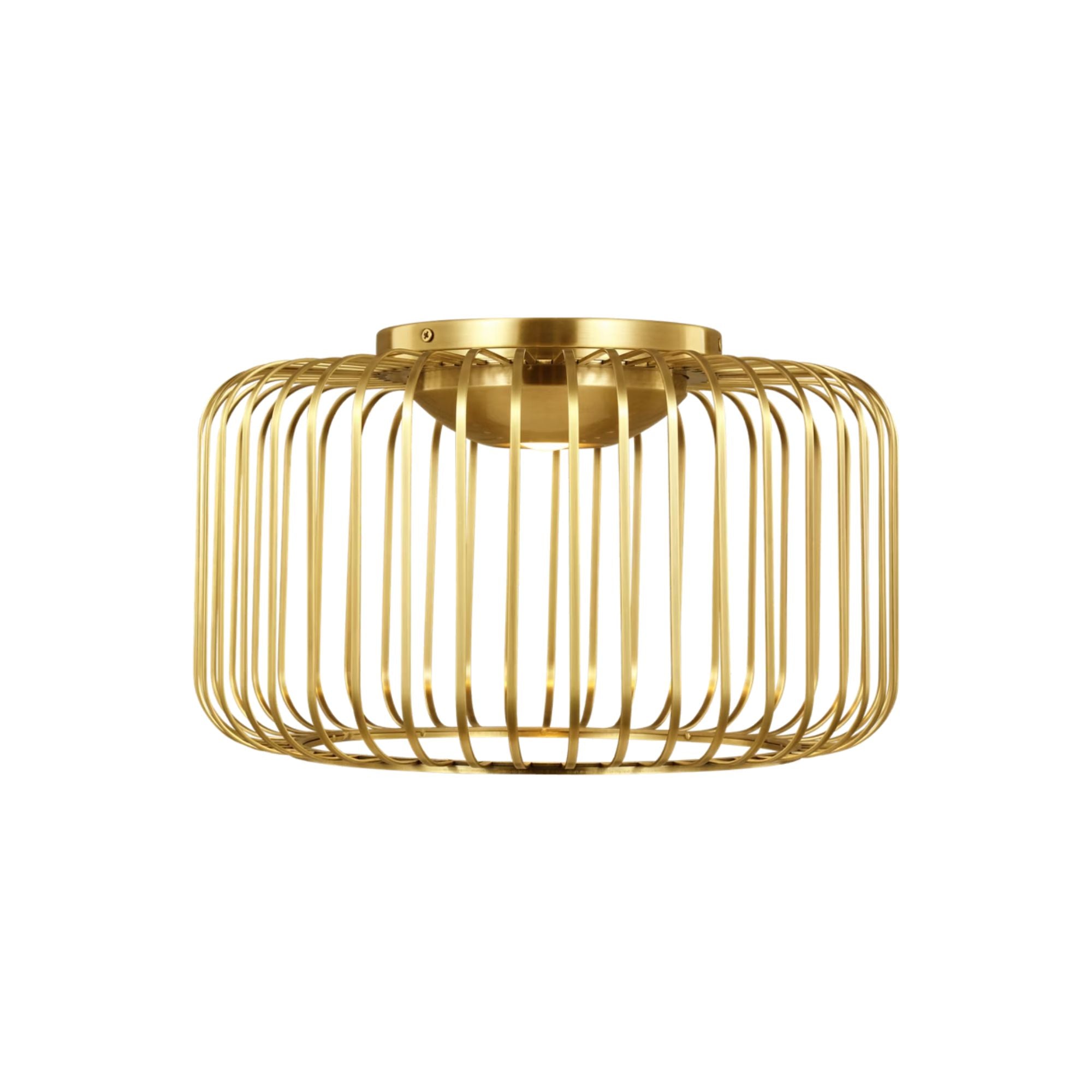 Kai 15" LED Flush Mount, Plated Brass Finish