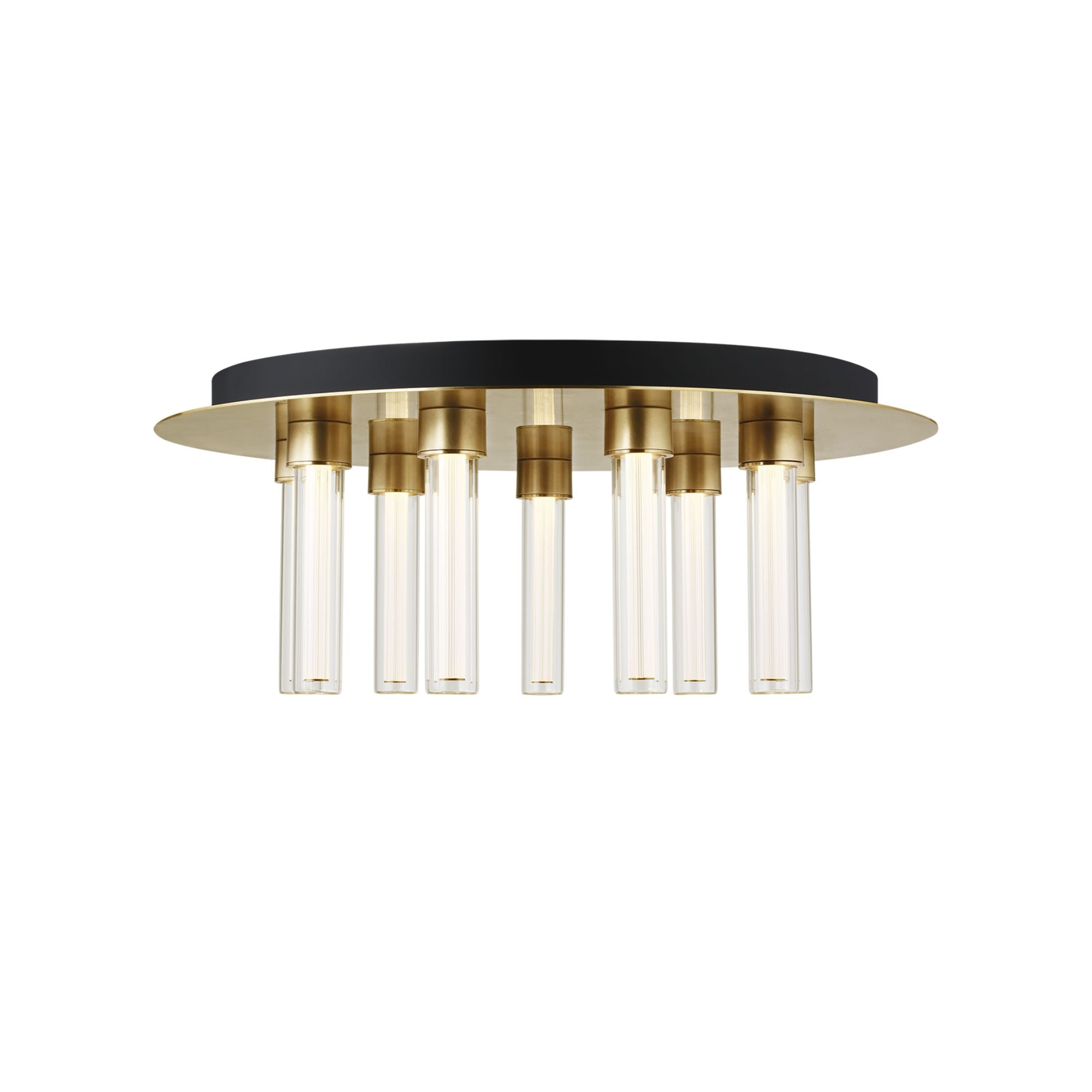 Kola 22" 9-Light LED Flush Mount, 277V, Natural Brass Finish