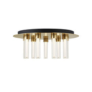 Kola 22" 9-Light LED Flush Mount, 120V, Natural Brass Finish