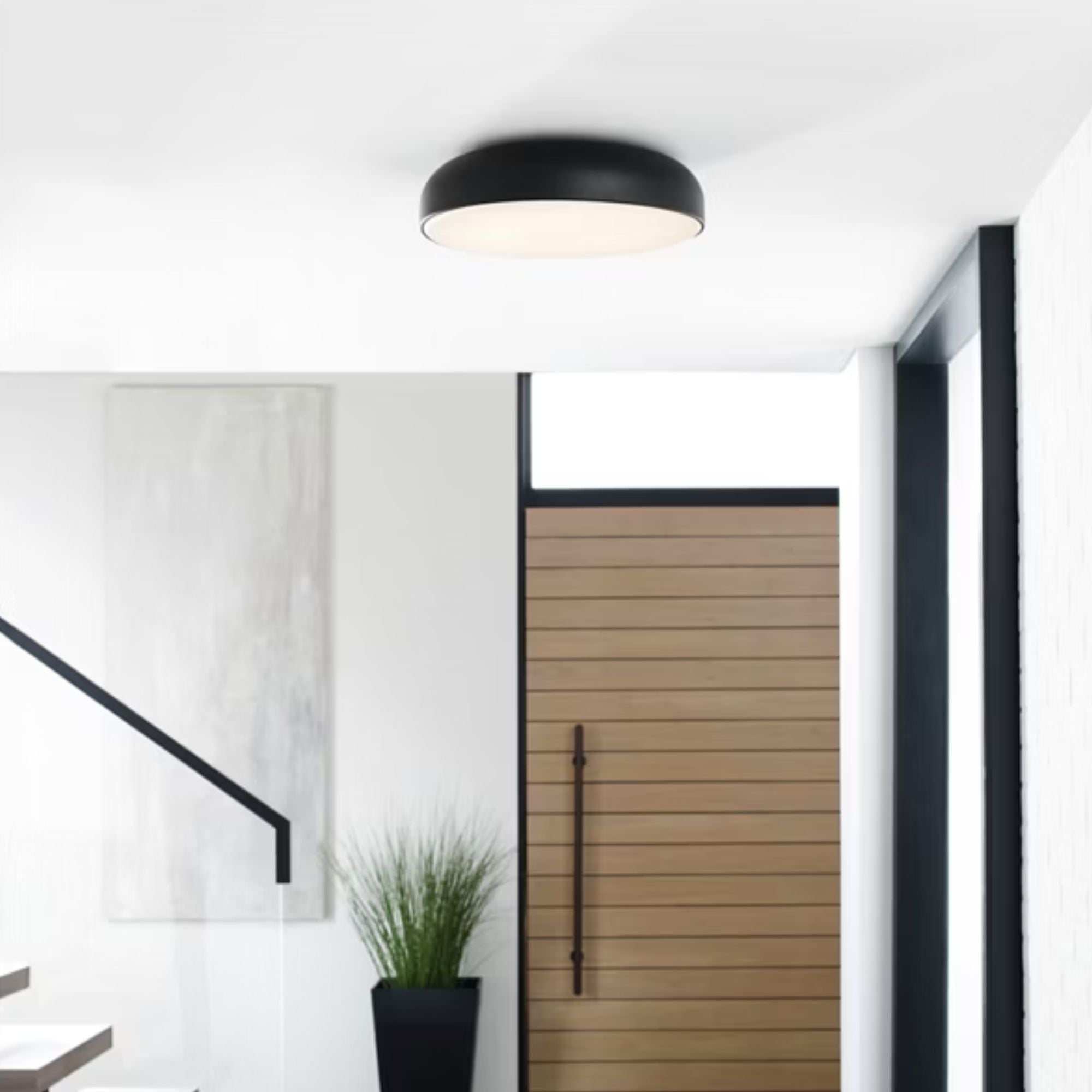 Kosa 18" LED Flush Mount, Nightshade Black Finish