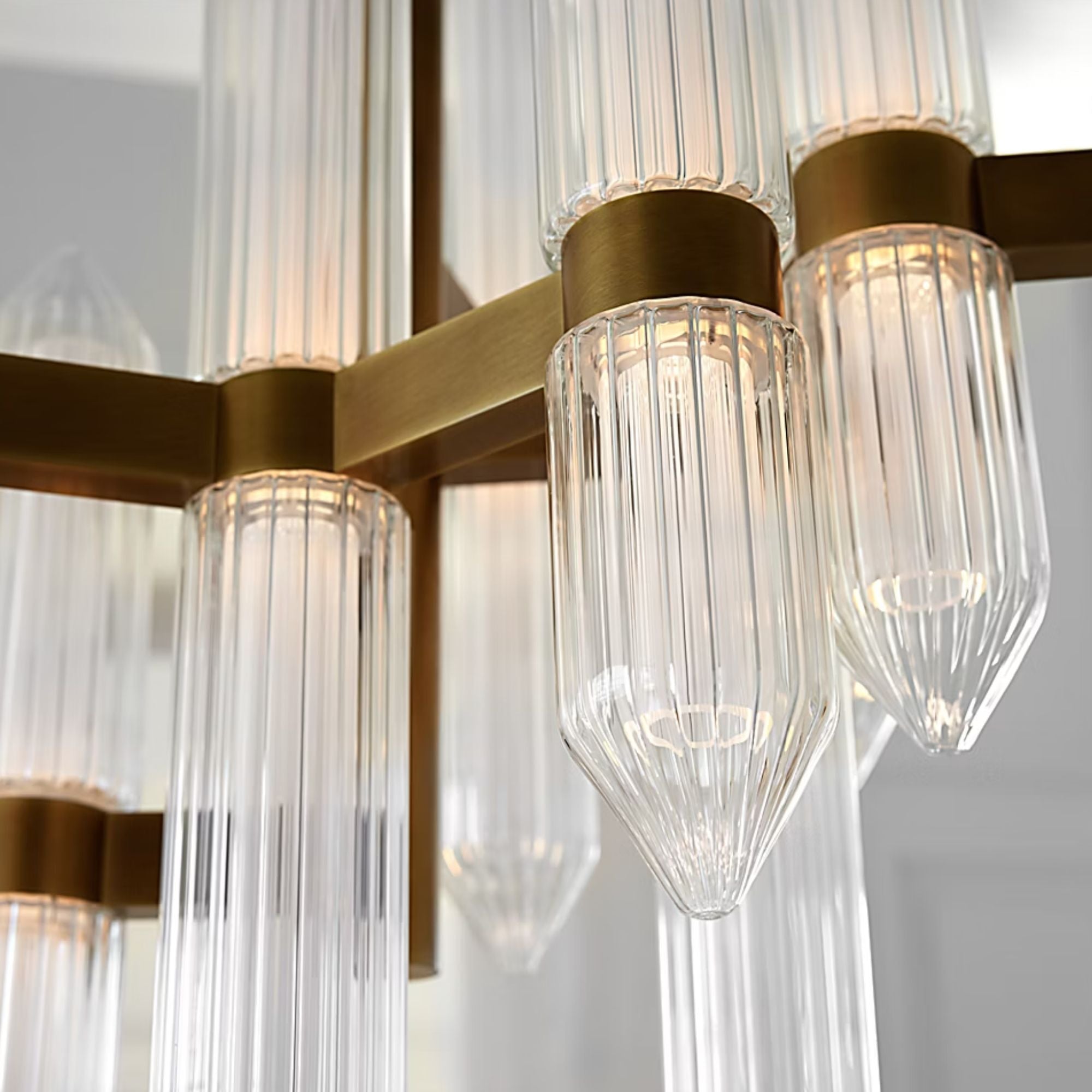 Langston 31" LED Chandelier, 120-277V, Plated Brass Finish