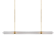 Langston 61" LED X-Large Linear Chandelier, 277V, Plated Brass Finish