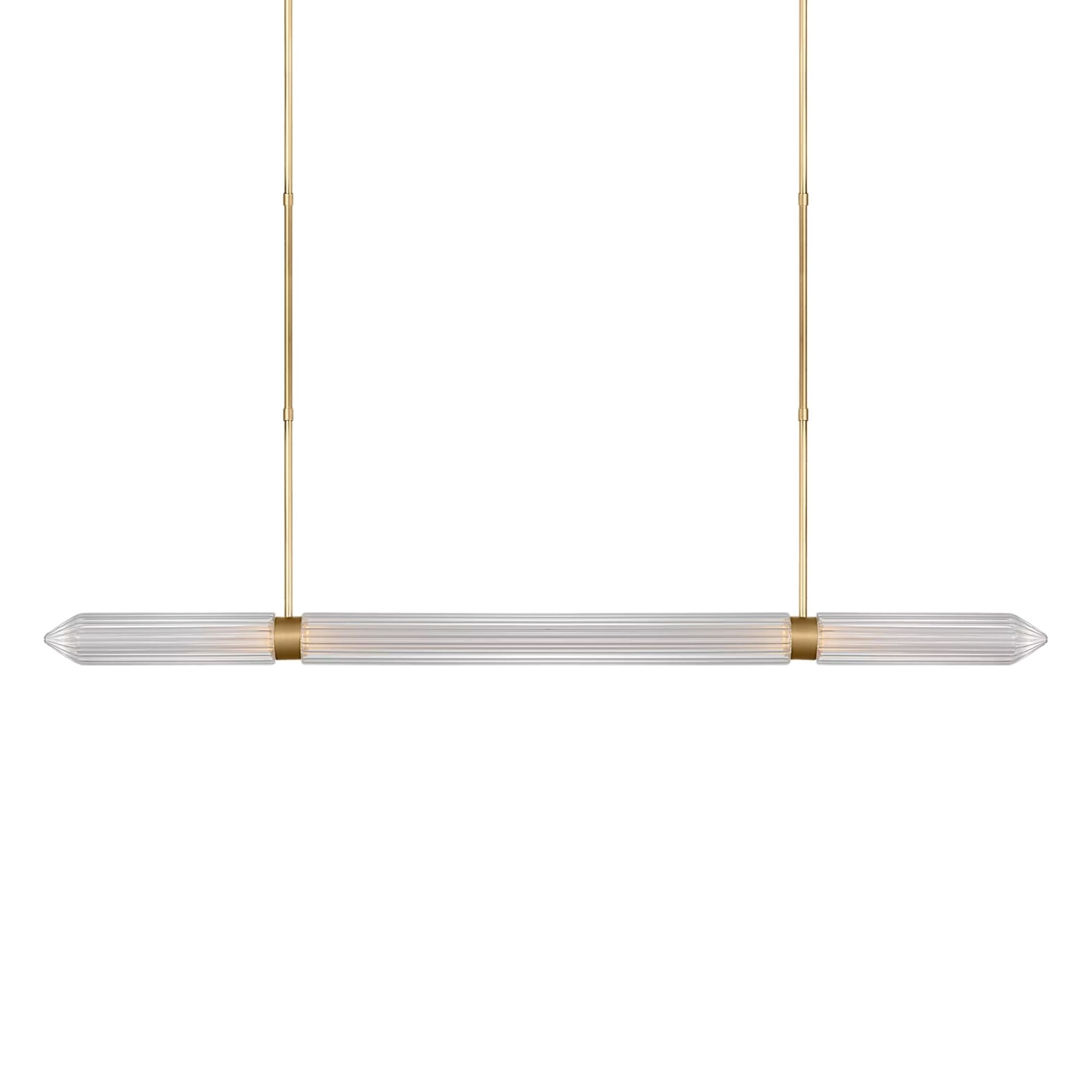 Langston 61" LED X-Large Linear Chandelier, 277V, Plated Brass Finish