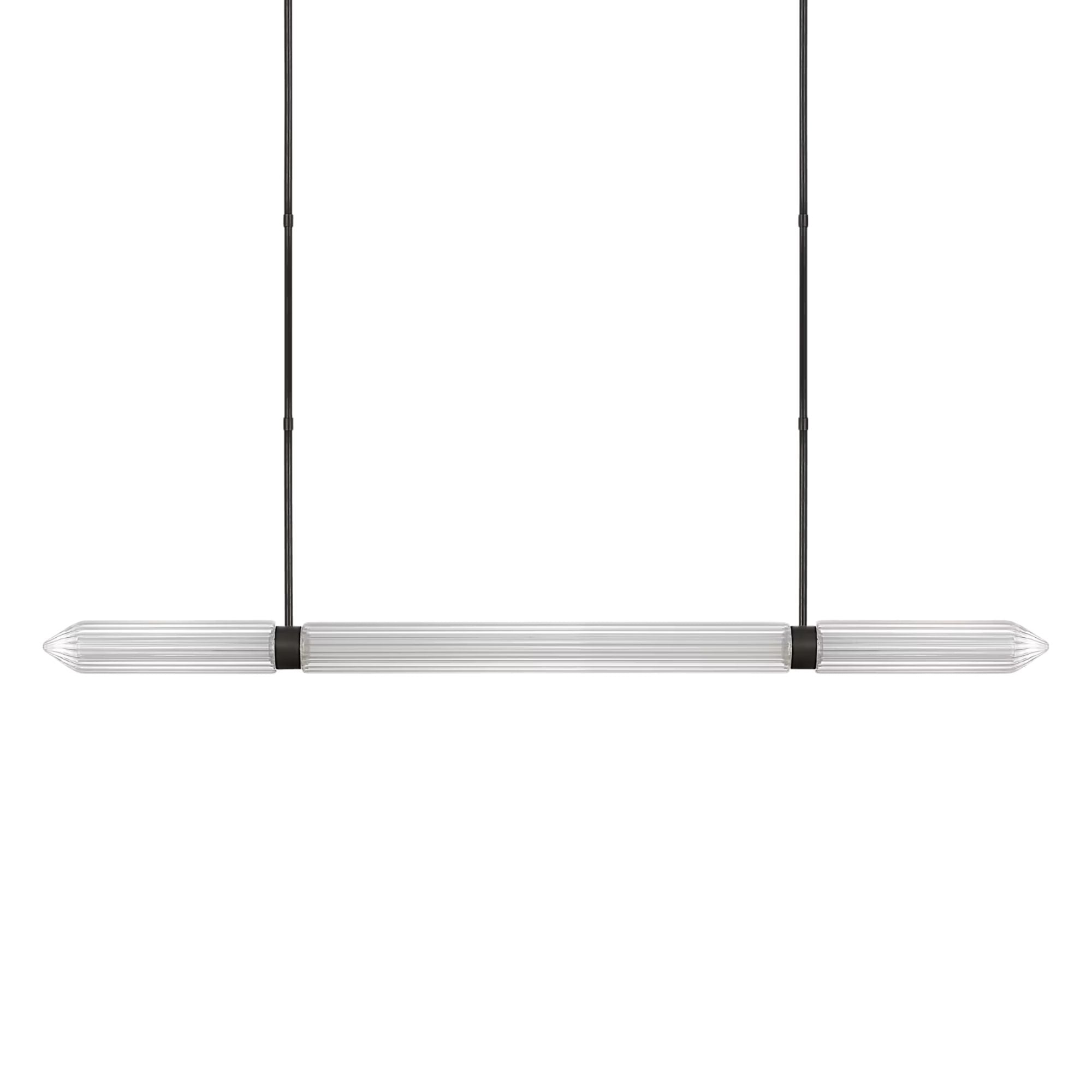Langston 61" LED X-Large Linear Chandelier, 277V, Plated Dark Bronze Finish