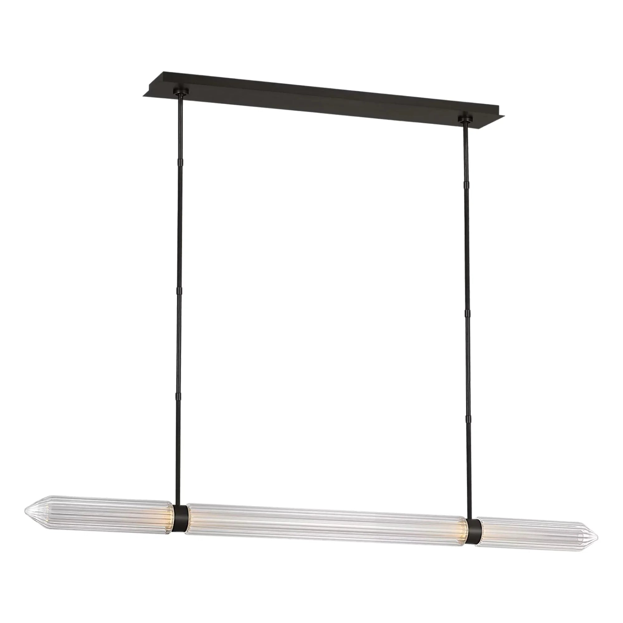 Visual Comfort Modern Langston 61" LED X-Large Linear Chandelier, 277V, Plated Dark Bronze Finish