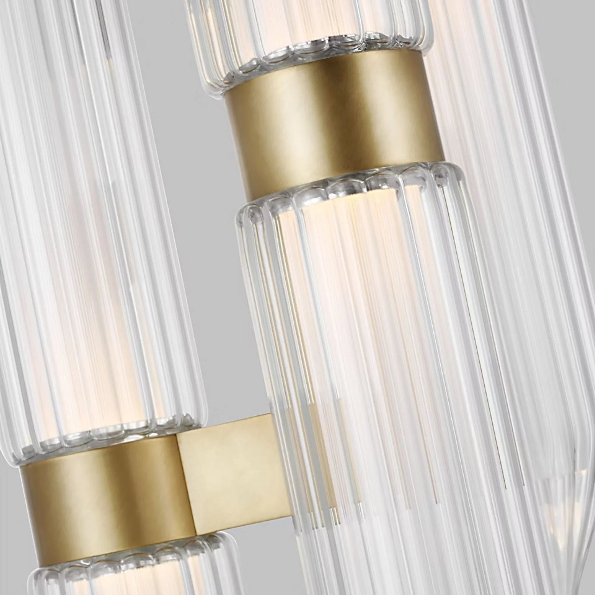 Visual Comfort Modern Langston 34" LED Pendant, 277V, Plated Brass Finish