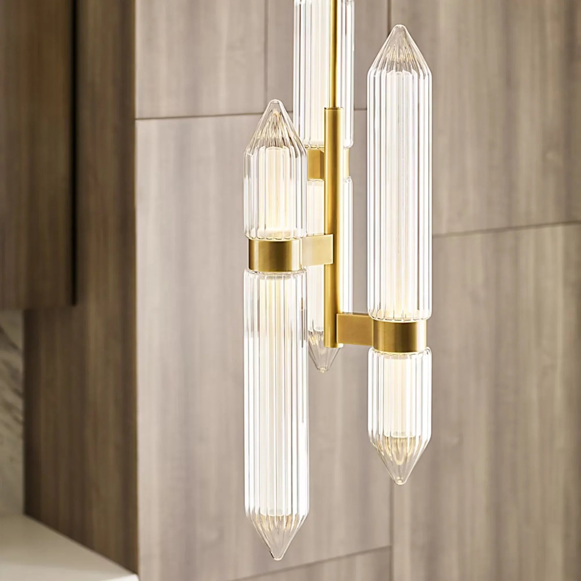 Visual Comfort Modern Langston 34" LED Pendant, 277V, Plated Brass Finish