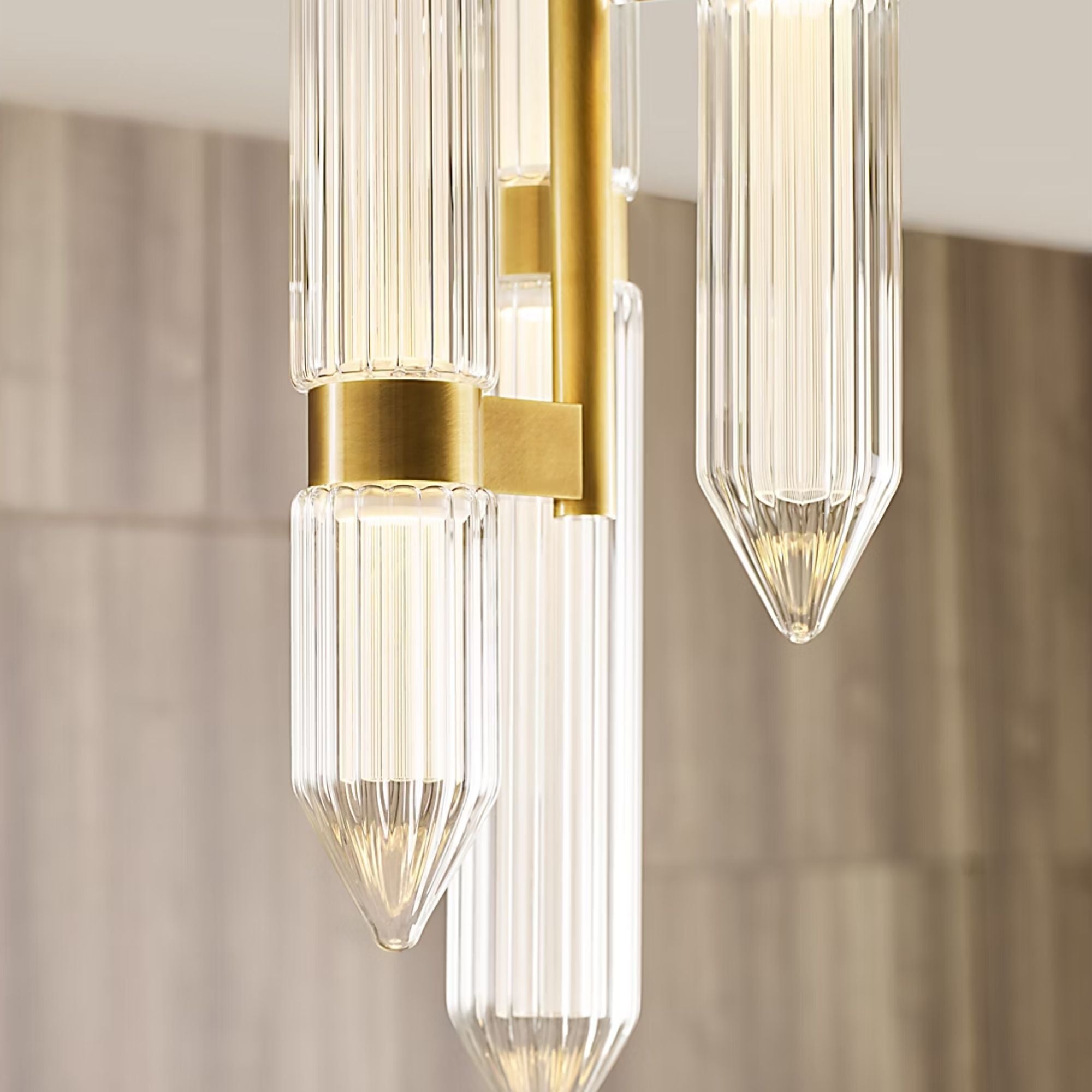 Langston 34" LED Pendant, 120V, Plated Brass Finish