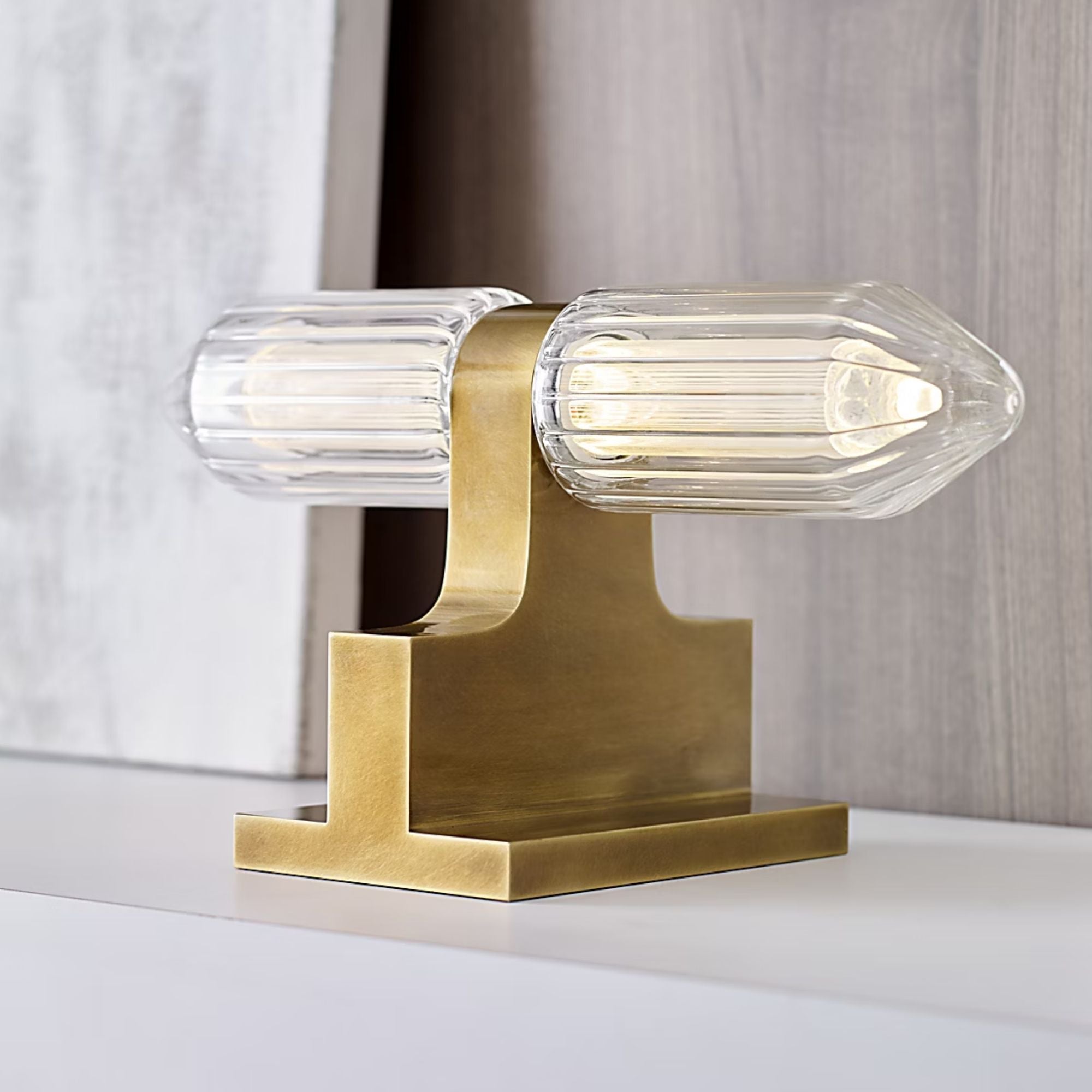 Langston LED Table Lamp, Plated Brass Finish