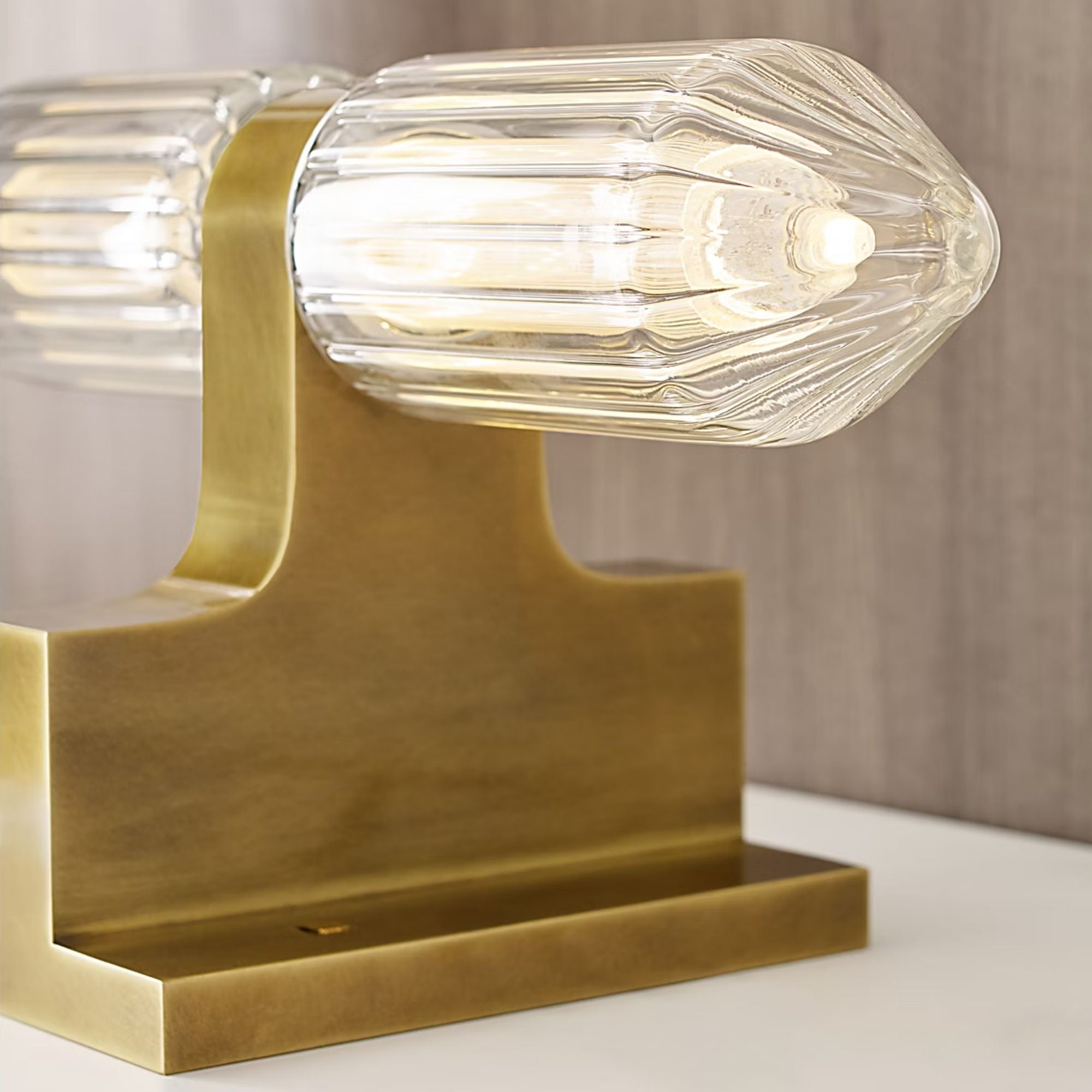 Langston LED Table Lamp, Plated Brass Finish