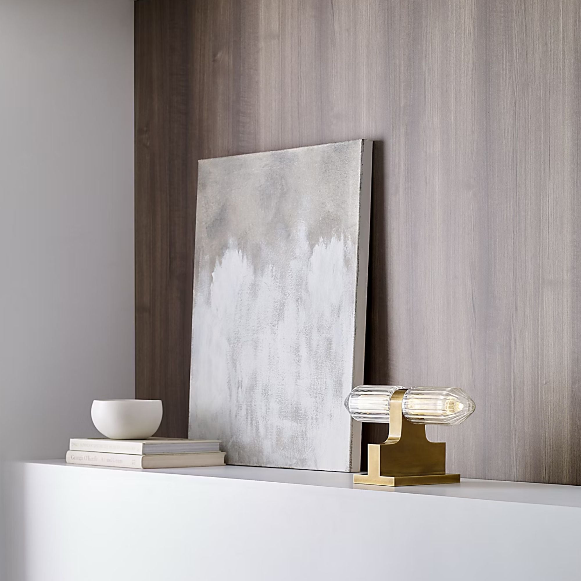 Langston LED Table Lamp, Plated Brass Finish