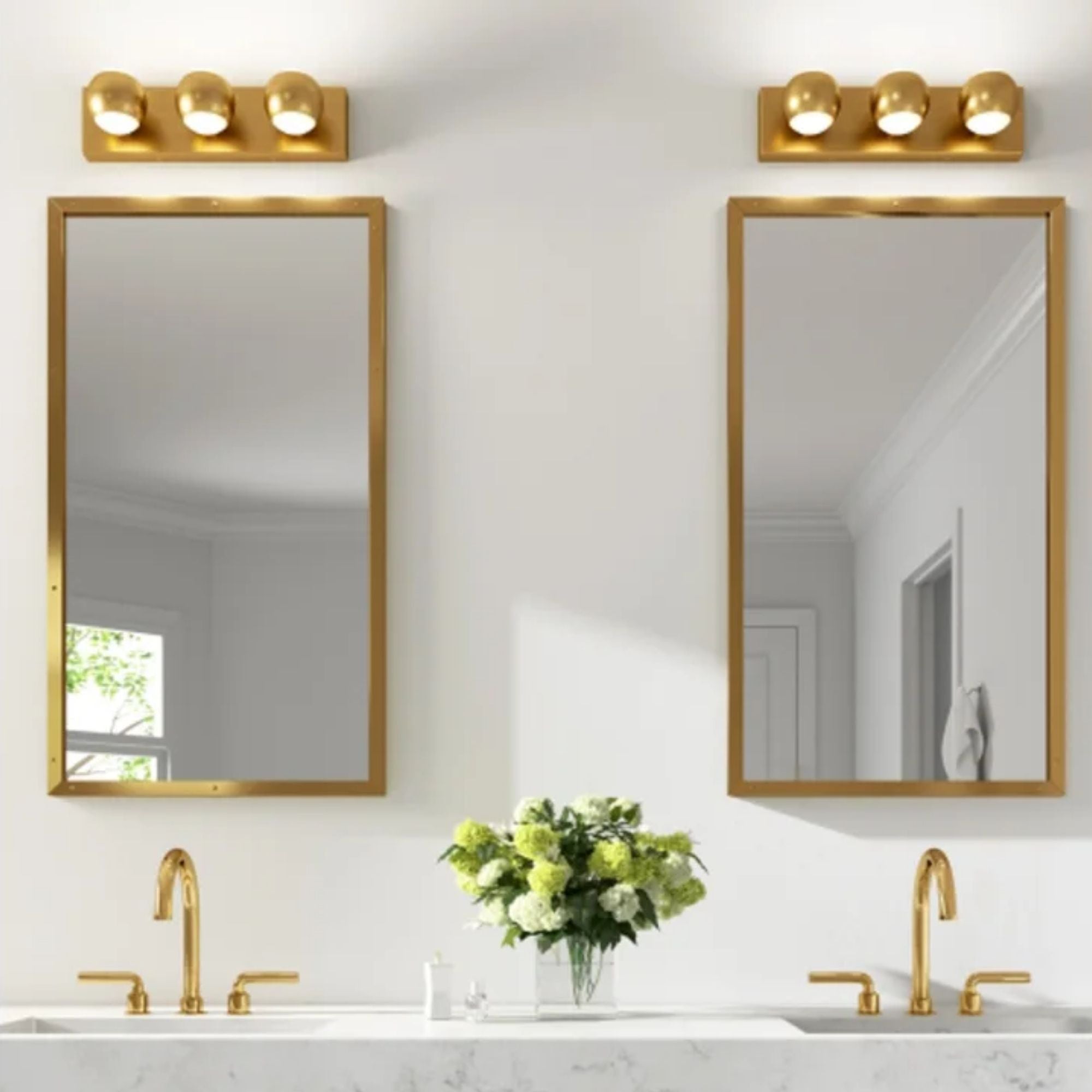 Visual Comfort Modern - Oko 18" 3-Light LED Bathroom Vanity Light, Aged Brass Finish | Bees Lighting