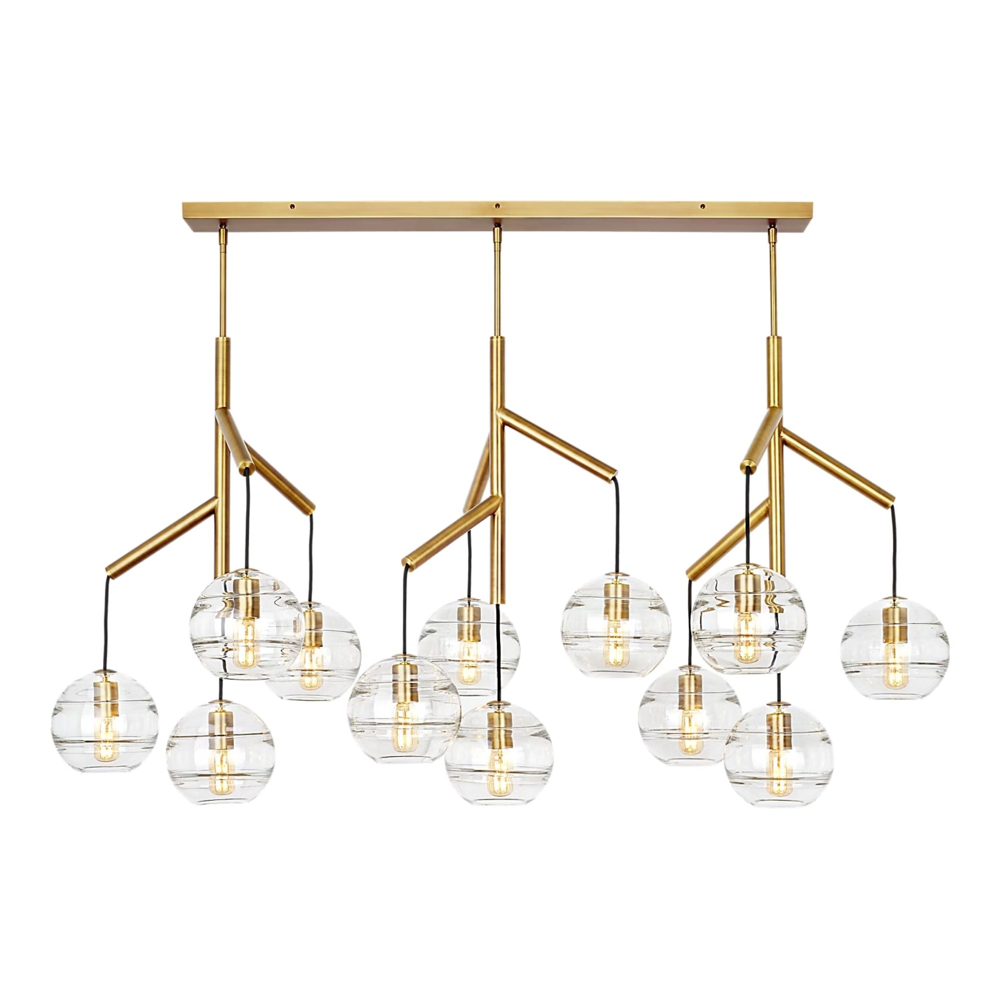 Visual Comfort Modern - Sedona 63" 12-Light LED Triple Chandelier, Aged Brass Finish | Bees Lighting