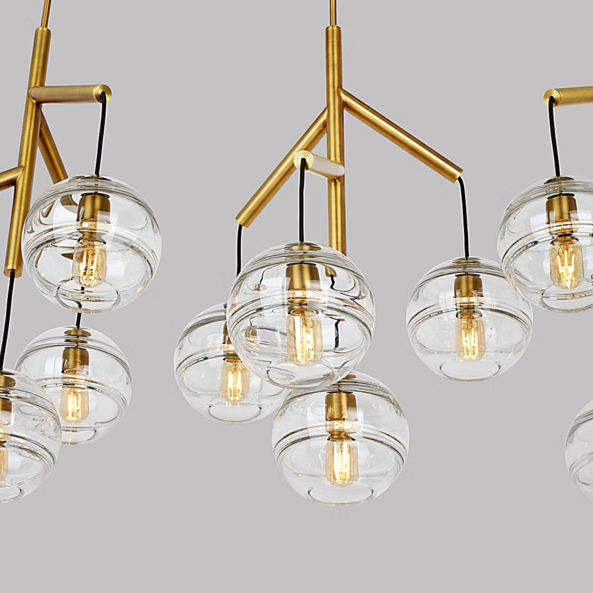 Visual Comfort Modern - Sedona 63" 12-Light LED Triple Chandelier, Aged Brass Finish | Bees Lighting