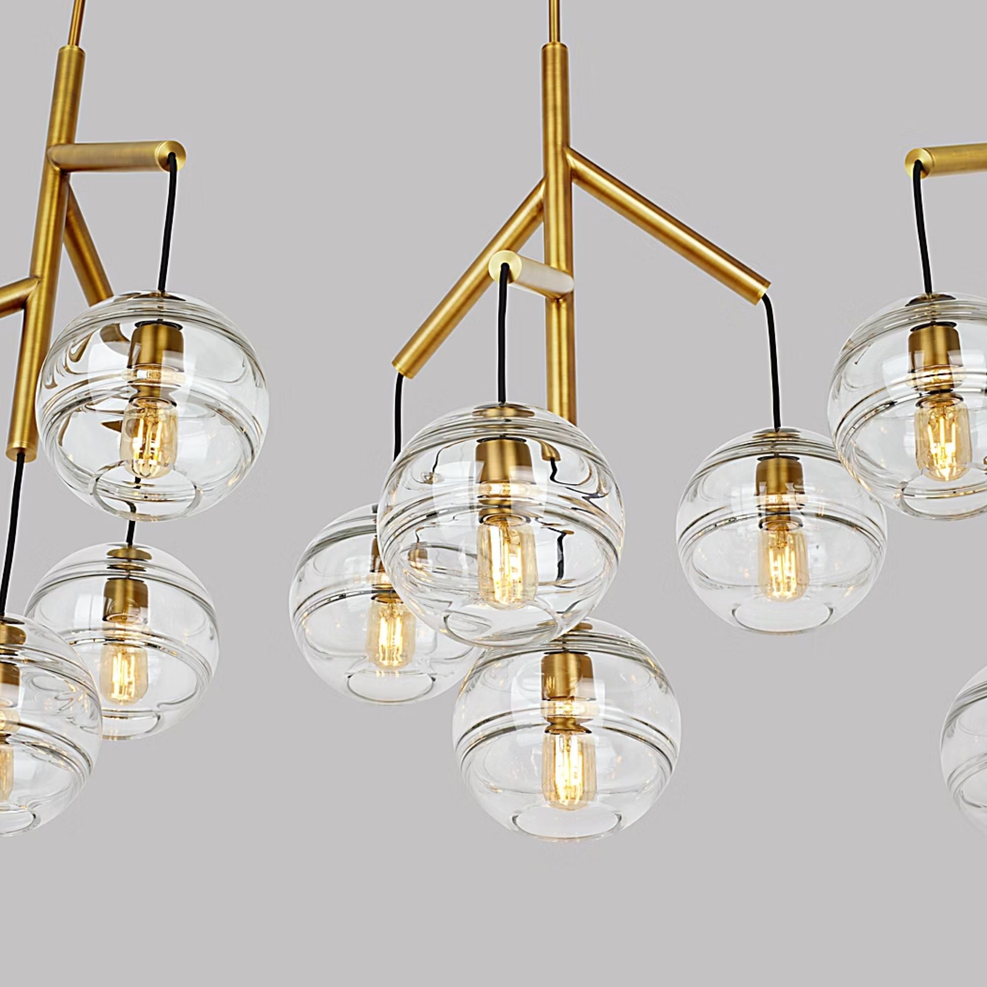 Visual Comfort Modern - Sedona 63" 12-Light LED Triple Chandelier, Aged Brass Finish | Bees Lighting