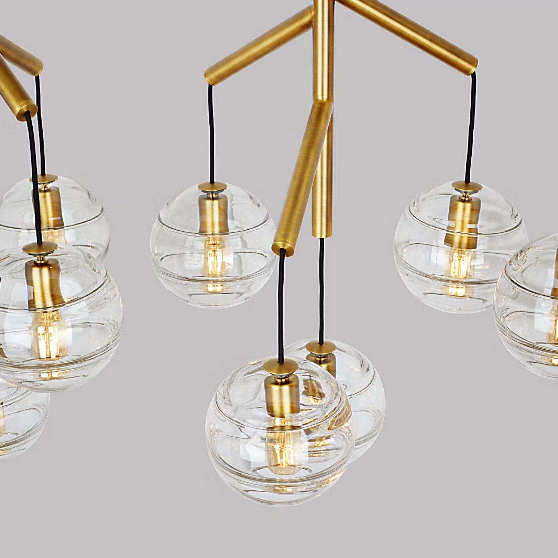 Visual Comfort Modern - Sedona 63" 12-Light LED Triple Chandelier, Aged Brass Finish | Bees Lighting