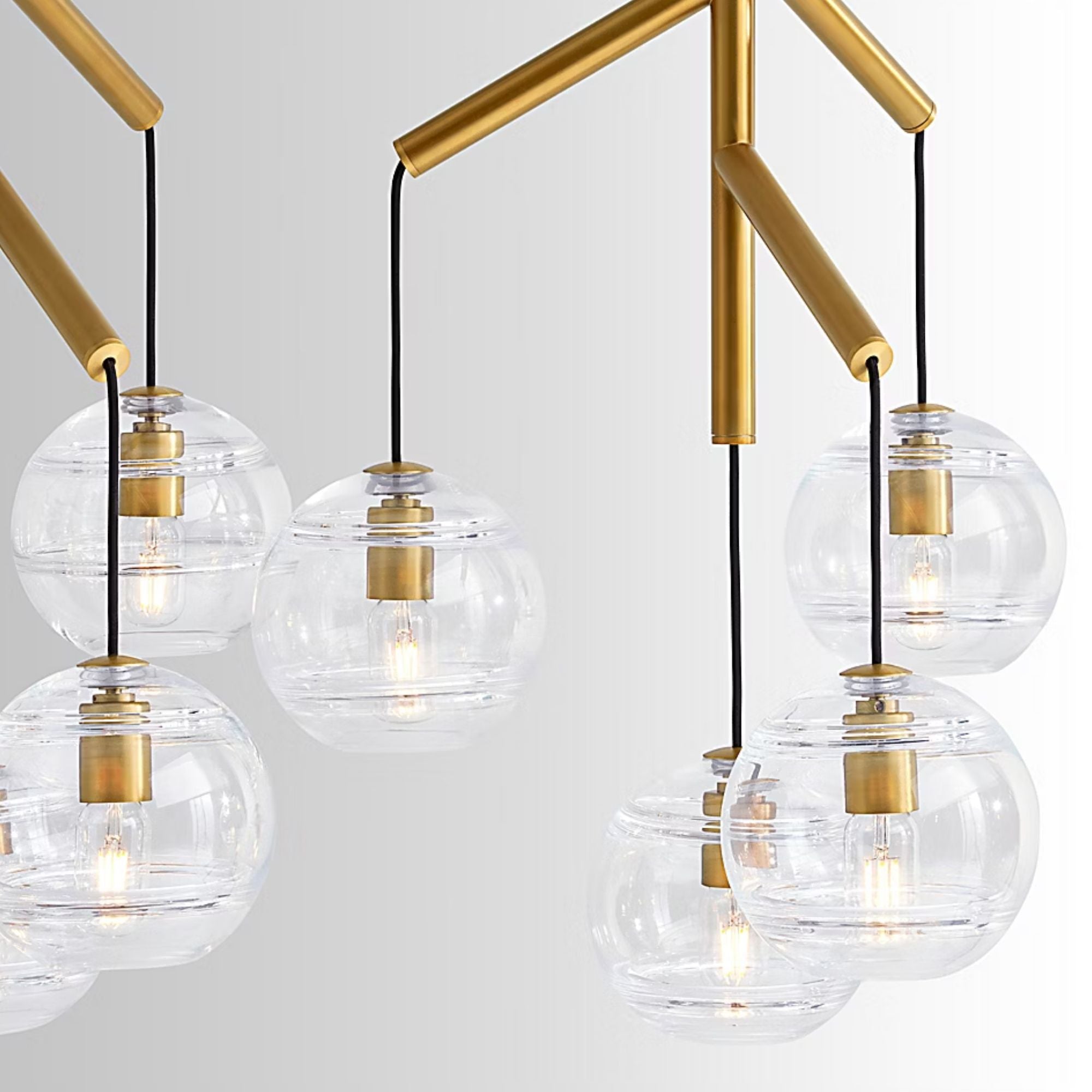 Visual Comfort Modern - Sedona 63" 12-Light LED Triple Chandelier, Aged Brass Finish | Bees Lighting