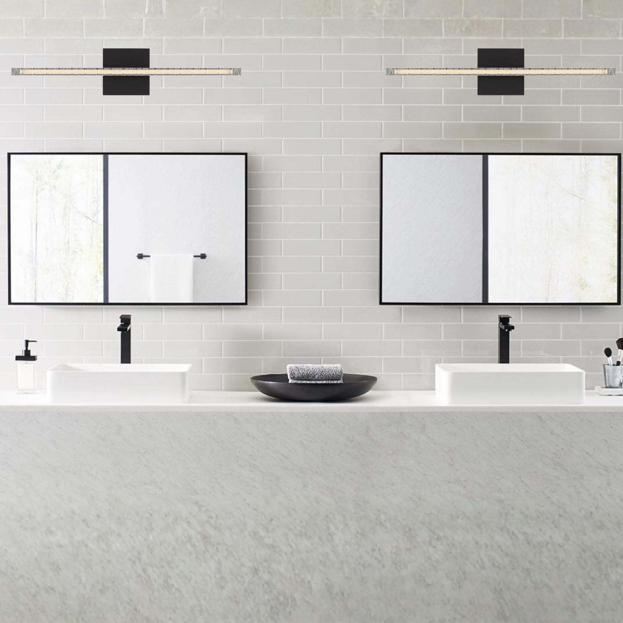 Serre 24" LED Linear Bath Vanity, 120-277V, Nightshade Black Finish