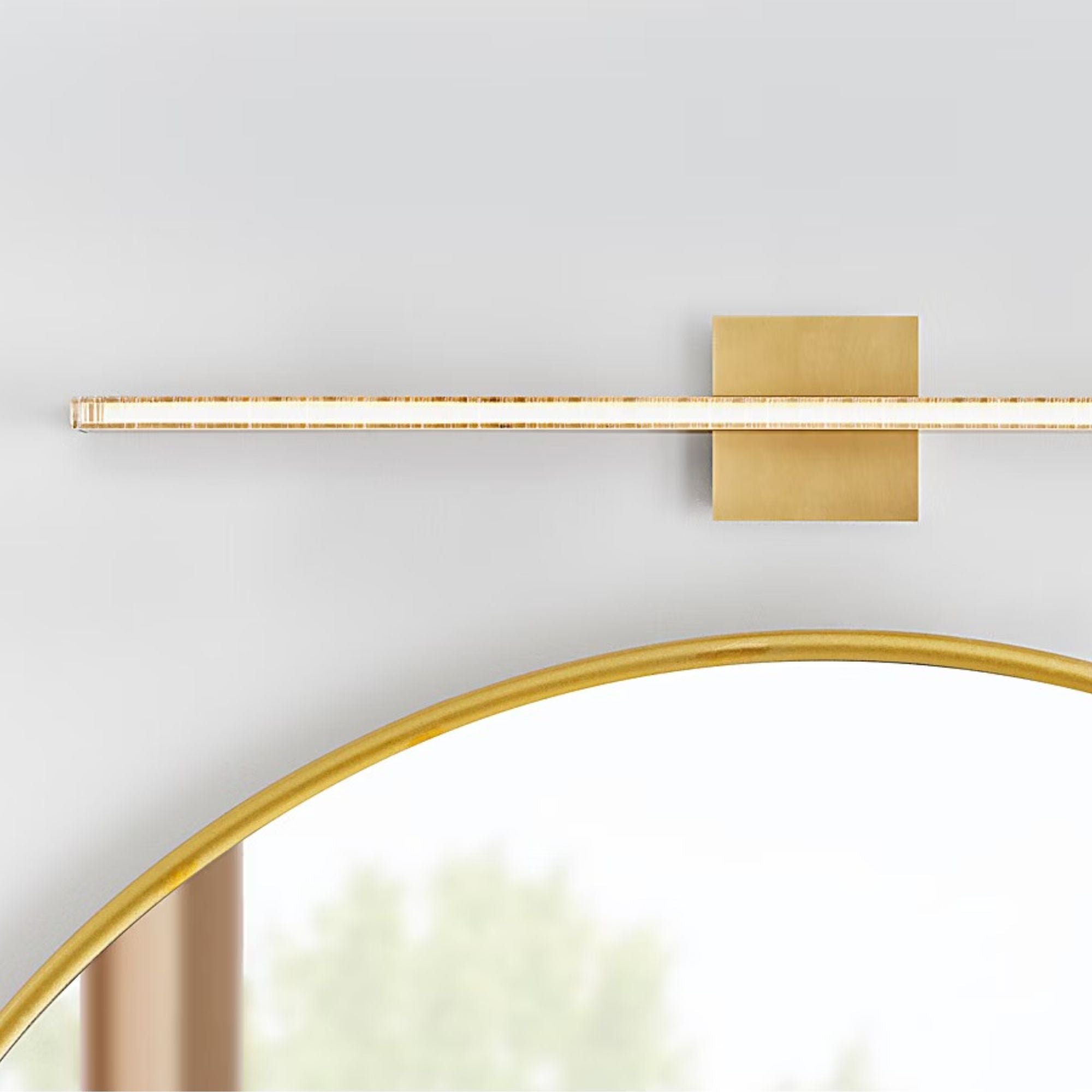 Serre 36" LED Linear Bath Vanity, 120-277V, Natural Brass Finish