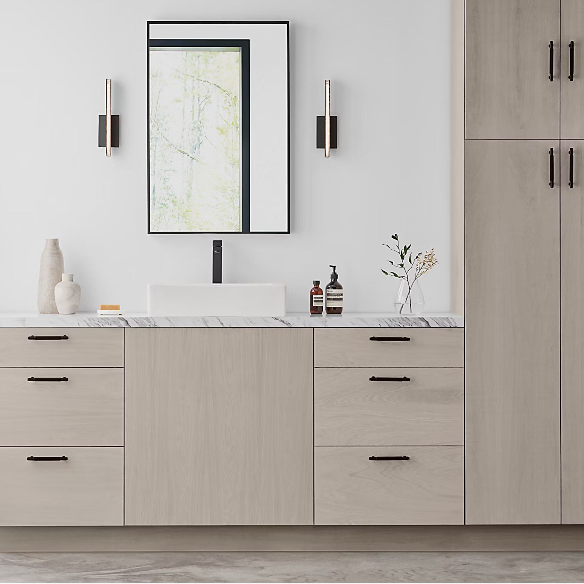 Serre 13" LED Wall Sconce, 120-277V, Nightshade Black Finish