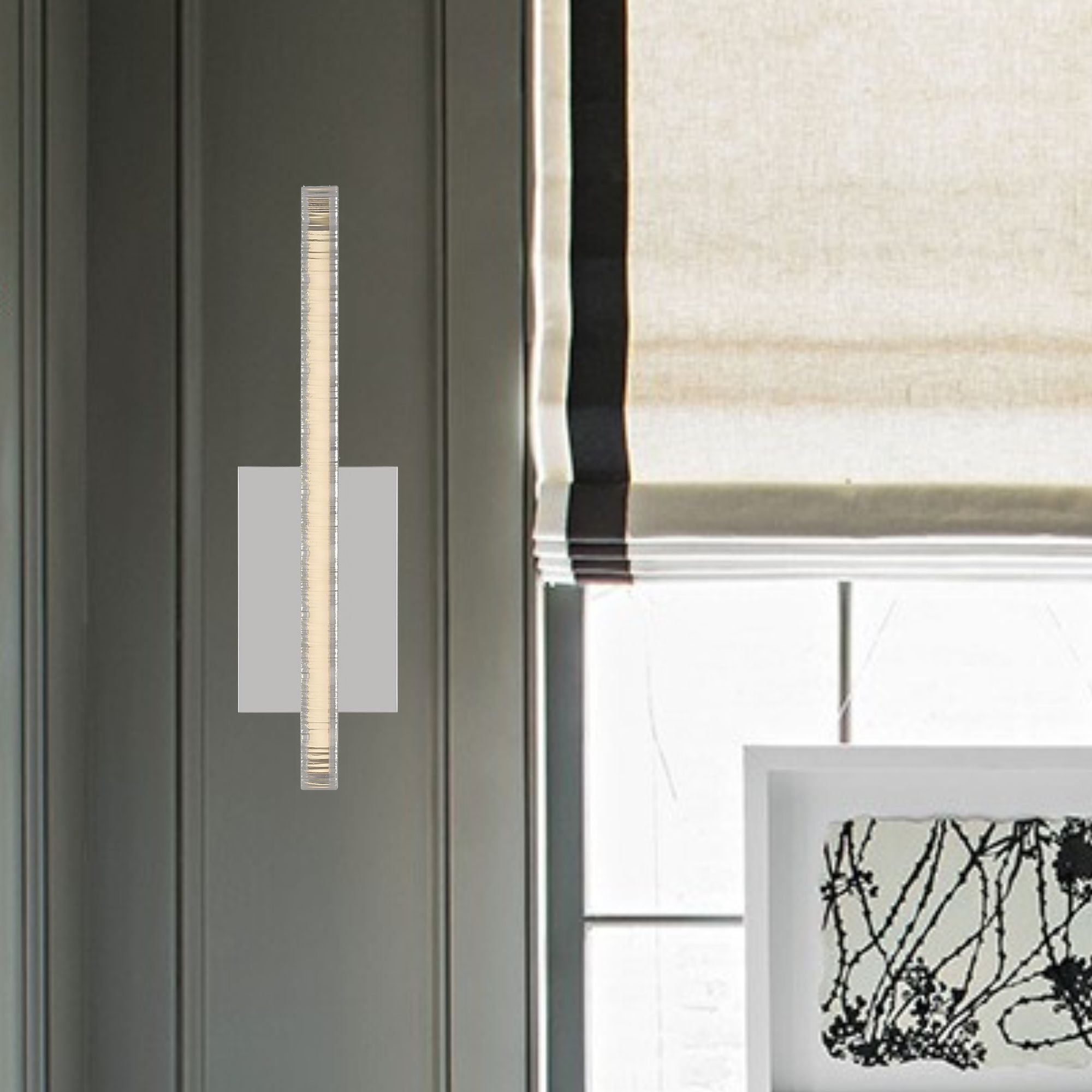 Serre 13" LED Wall Sconce, 120-277V, Polished Nickel Finish