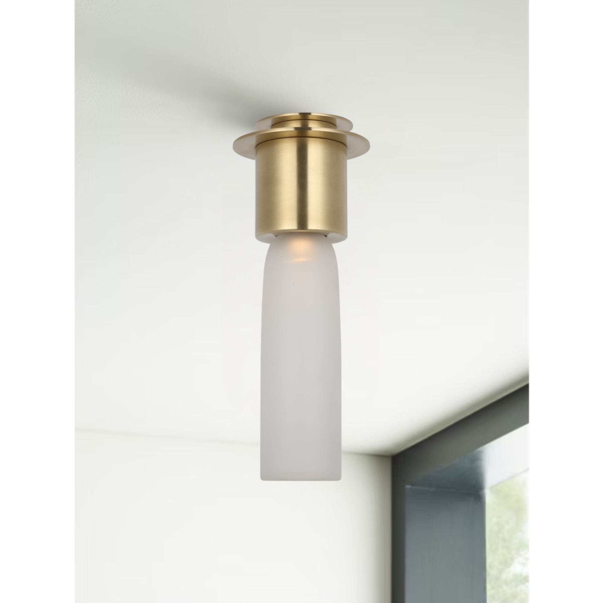 Volver 11" LED Small Flush Mount, 120-277V, Hand Rubbed Antique Brass Finish