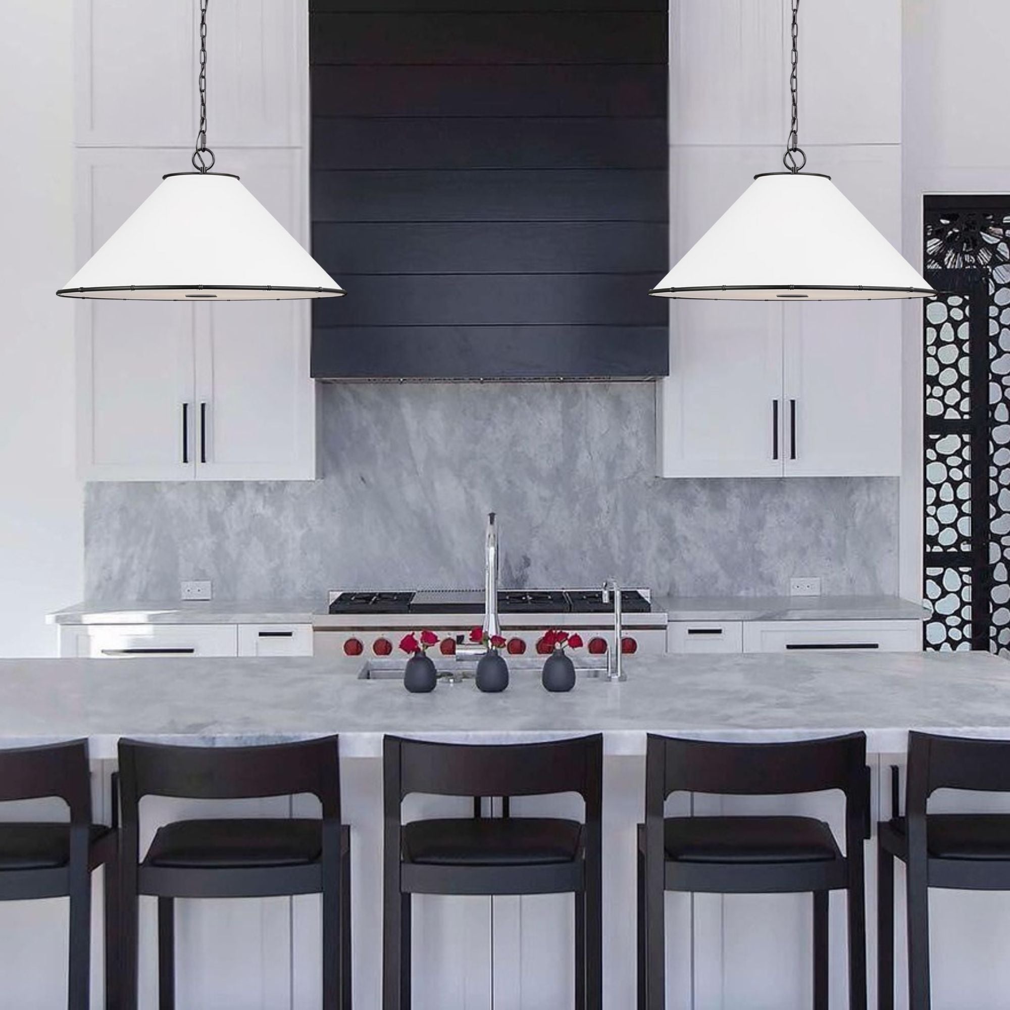 Aldric 22" Medium Pendant, Aged Iron Finish