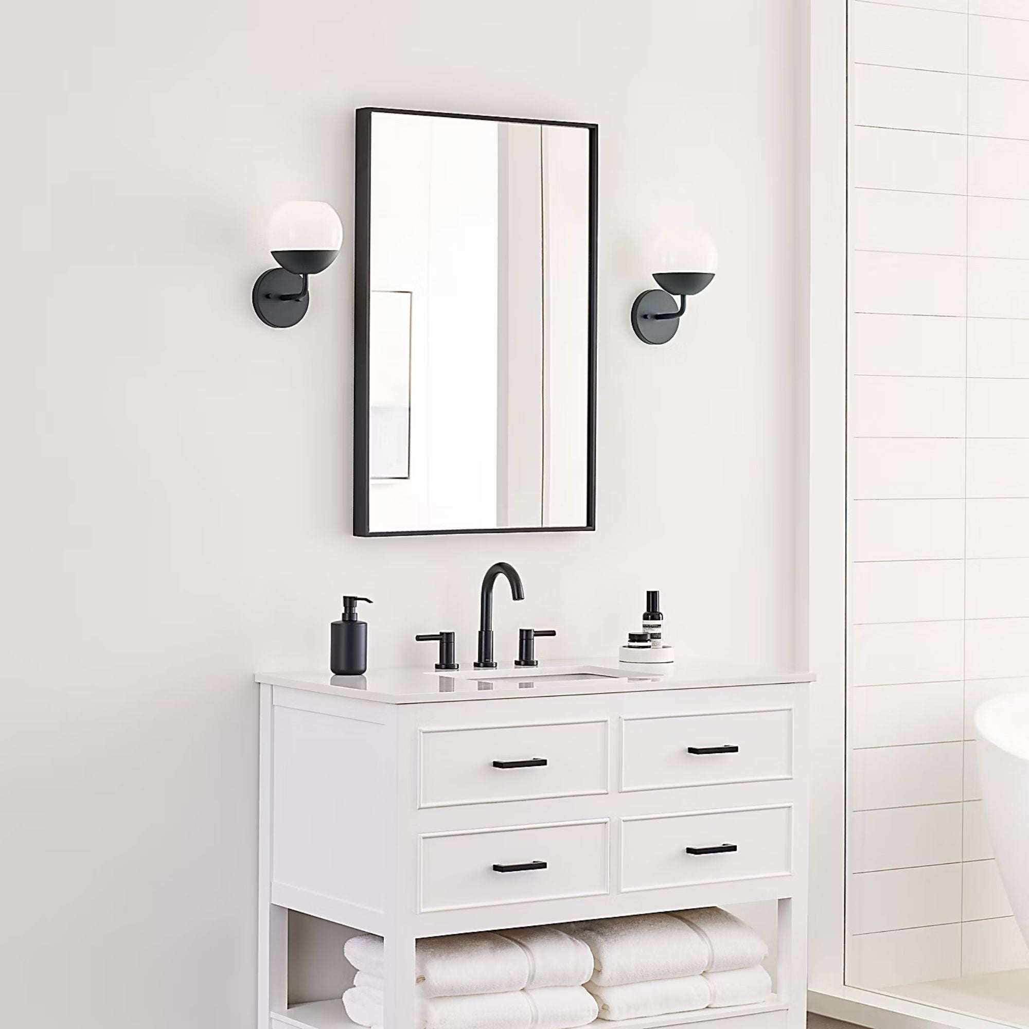 Alvin 10" LED Bathroom Sconce, Midnight Black Finish