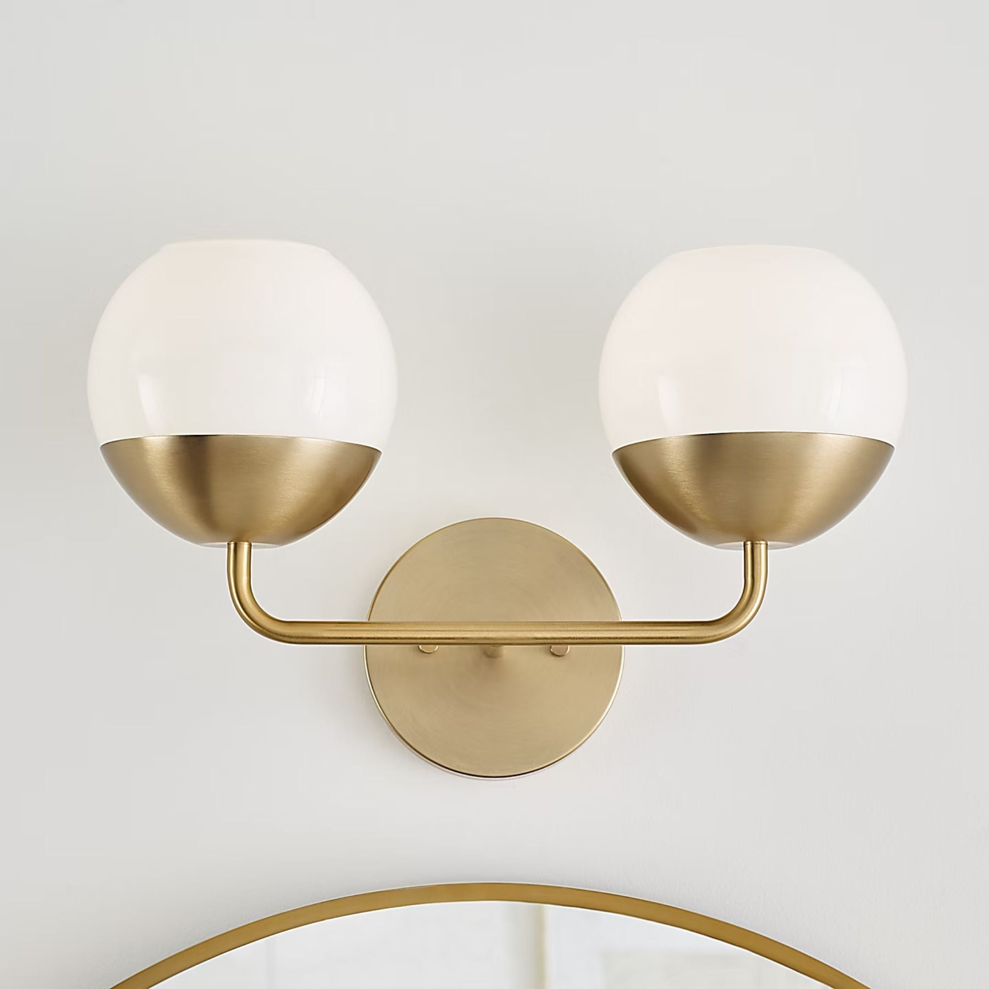 Alvin 17" 2-Light Bathroom Vanity, Satin Brass Finish