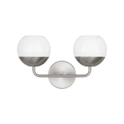 Alvin 17" 2-Light Bathroom Vanity, Brushed Nickel Finish