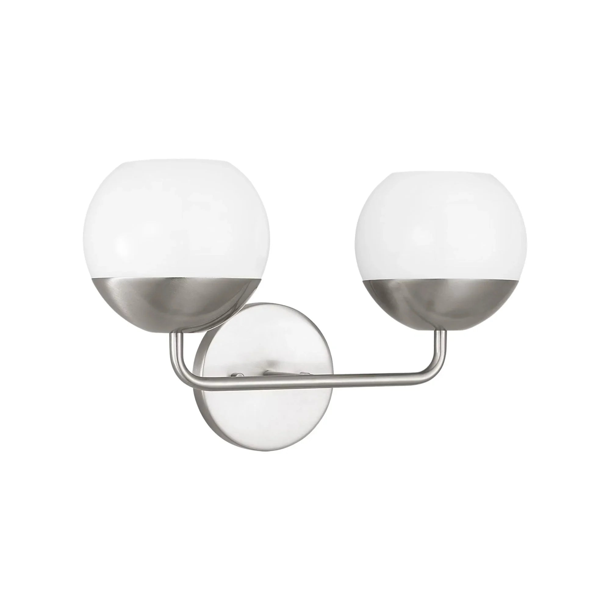 Alvin 17" 2-Light Bathroom Vanity, Brushed Nickel Finish