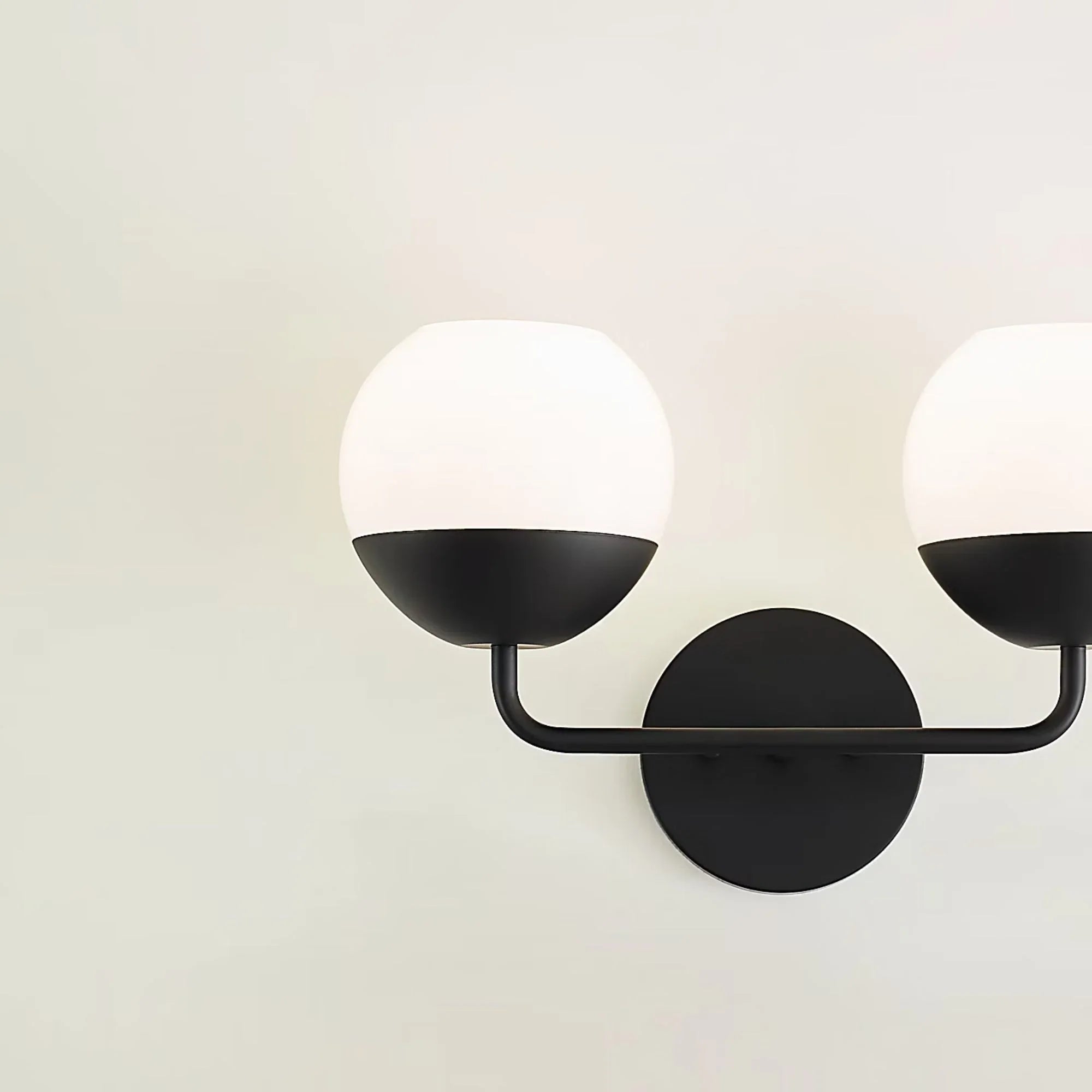 Alvin 17" 2-Light LED Bathroom Vanity, Midnight Black Finish