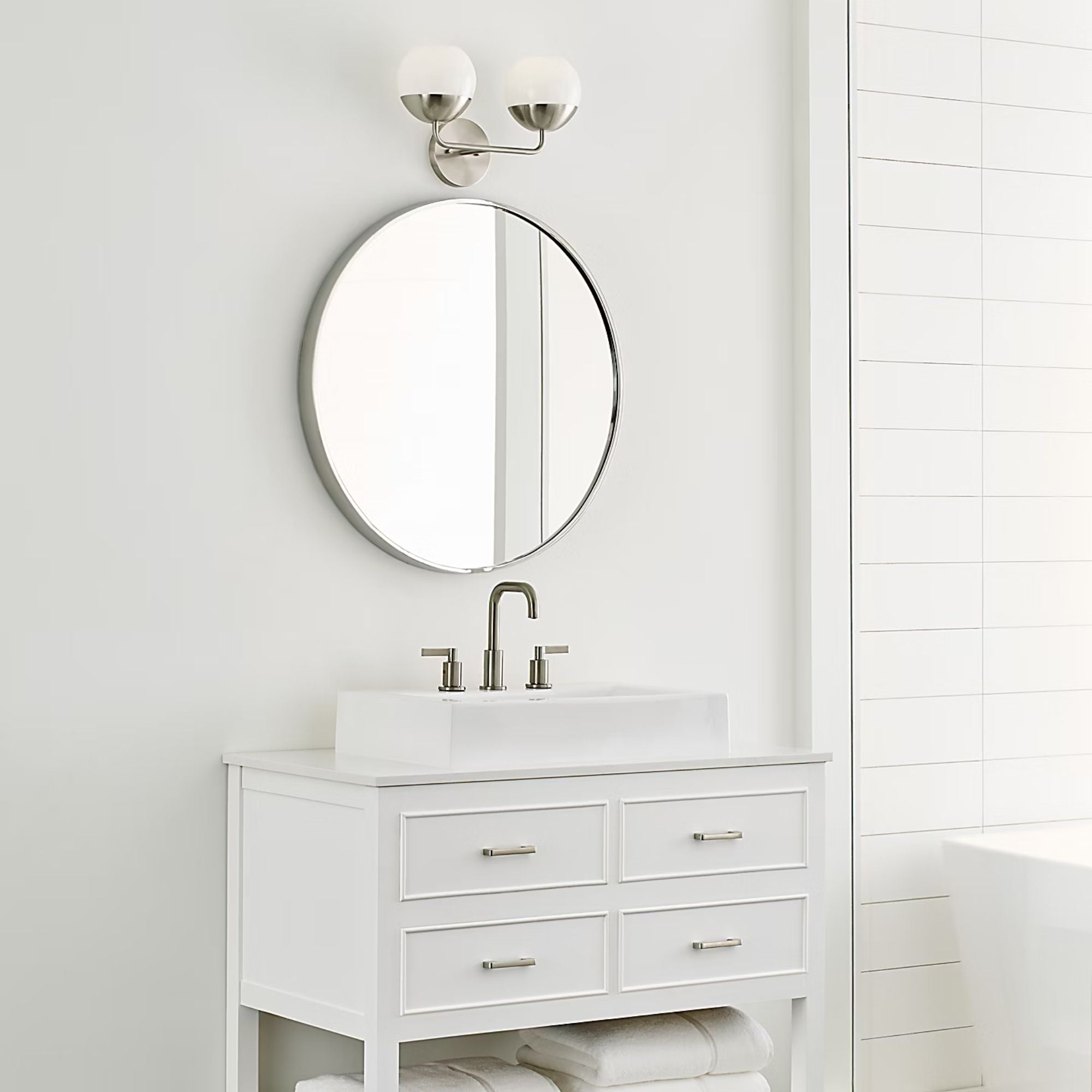 Alvin 17" 2-Light LED Bathroom Vanity, Brushed Nickel Finish