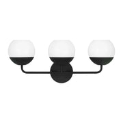 Alvin 24" 3-Light Bathroom Vanity, Midnight Black Finish