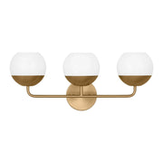 Alvin 24" 3-Light Bathroom Vanity, Satin Brass Finish