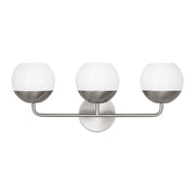 Visual Comfort Studio Alvin 24" 3-Light Bathroom Vanity, Brushed Nickel Finish
