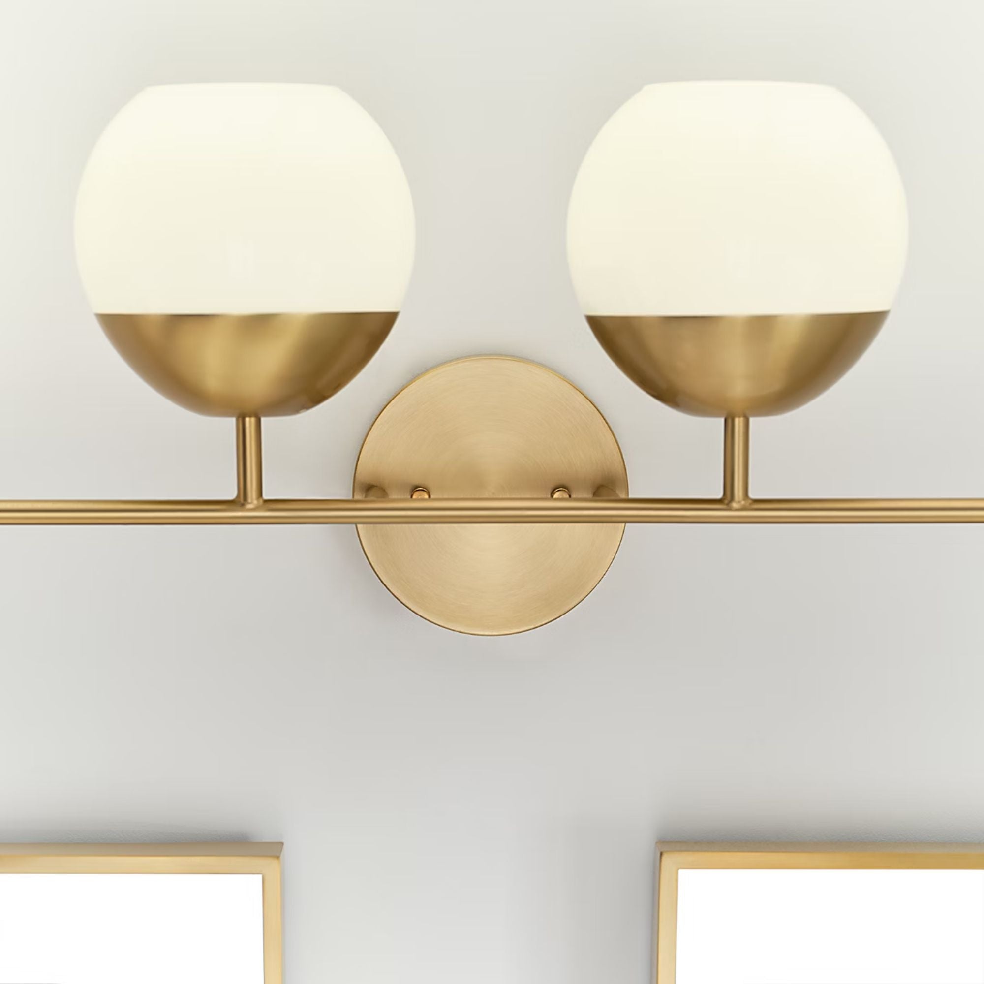 Alvin 33" 4-Light LED Bathroom Vanity, Satin Brass Finish