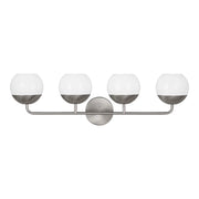Visual Comfort Studio Alvin 33" 4-Light LED Bathroom Vanity, Brushed Nickel Finish