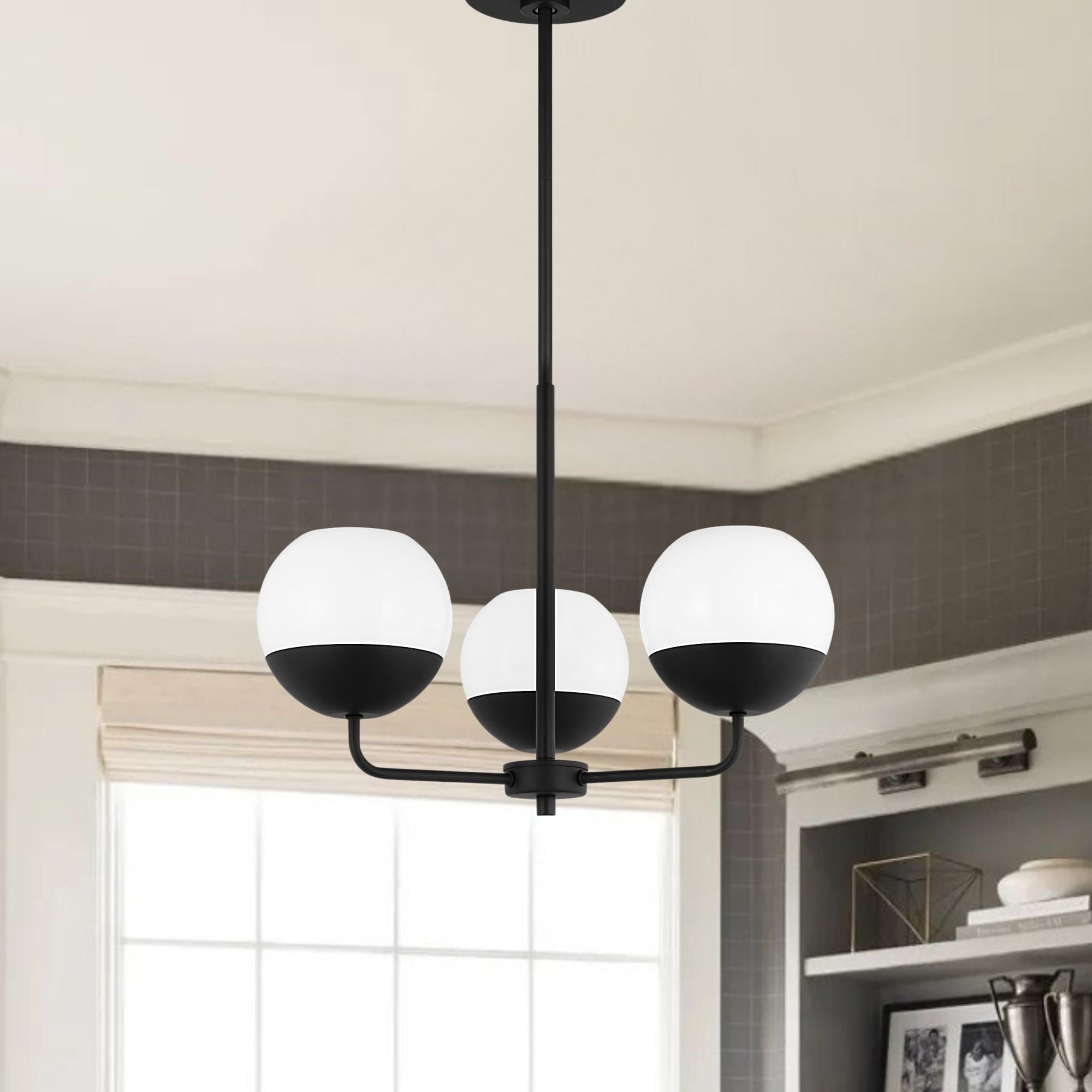 Alvin 20" 3-Light Chandelier, Midnight Black Finish