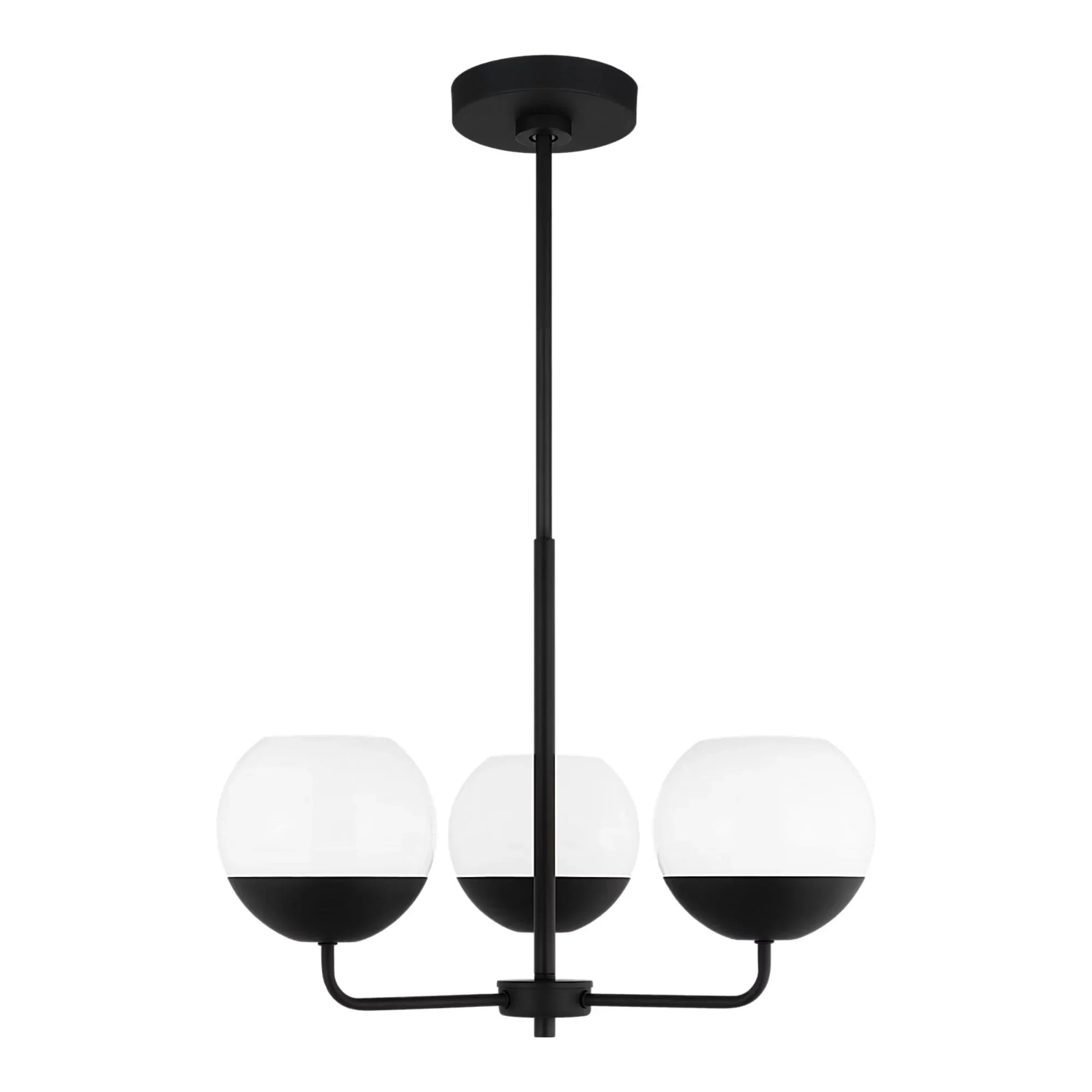 Alvin 20" 3-Light Chandelier, Midnight Black Finish