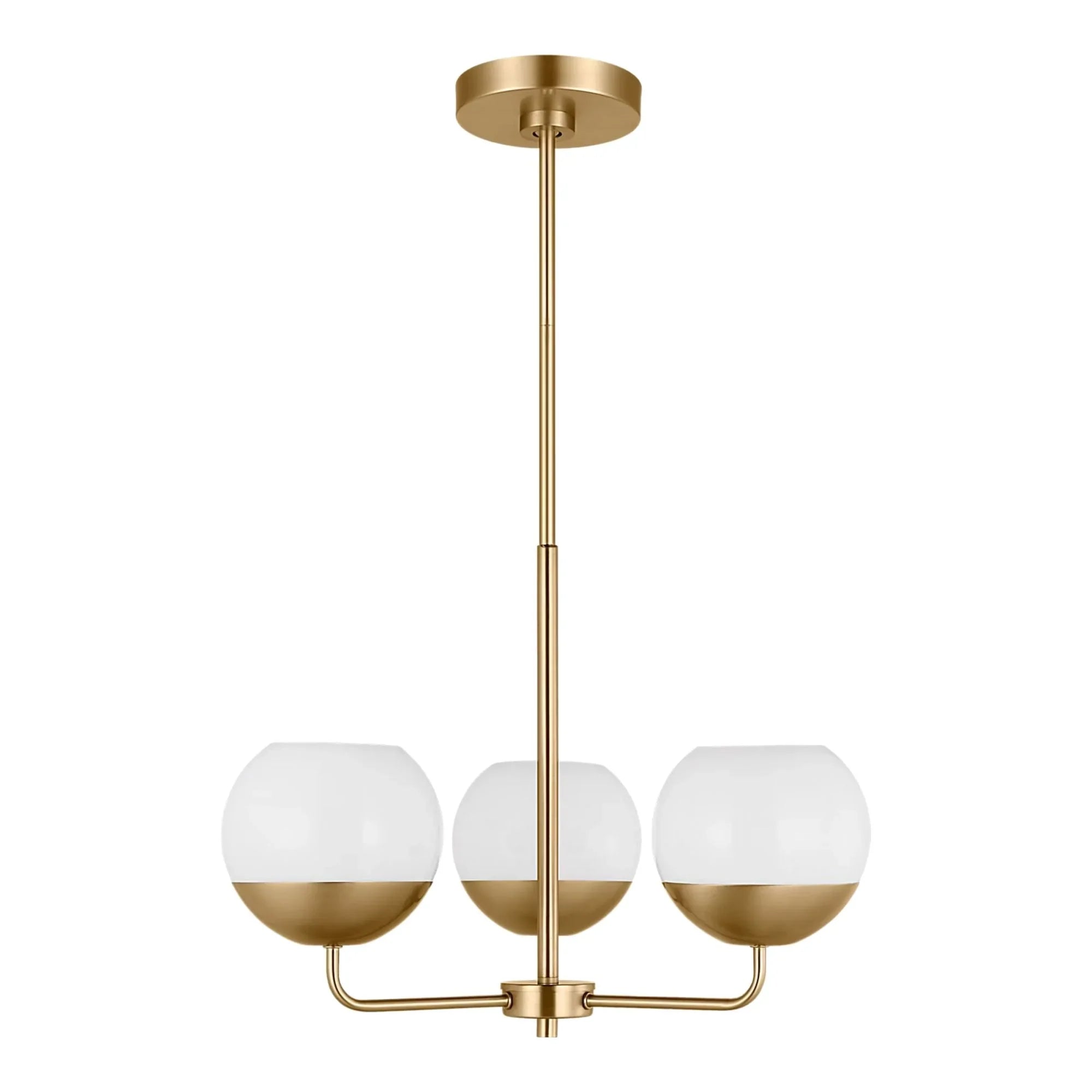 Alvin 20" 3-Light Chandelier, Satin Brass Finish