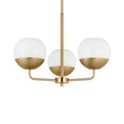 Alvin 20" 3-Light LED Chandelier, Satin Brass Finish