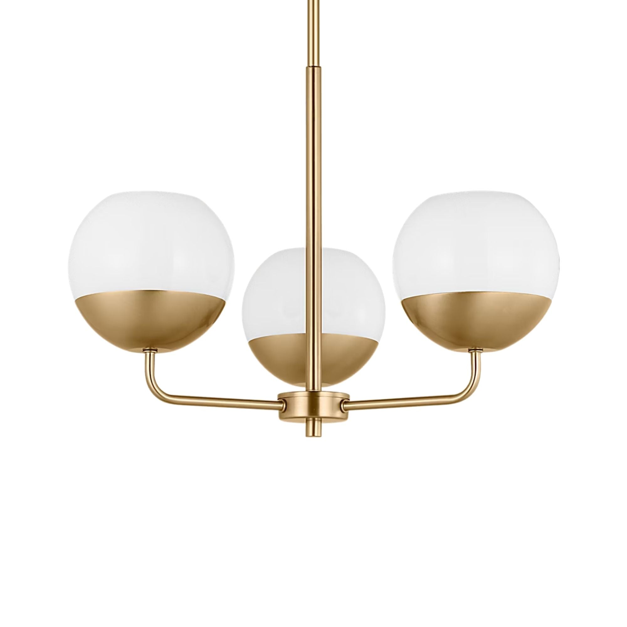 Alvin 20" 3-Light LED Chandelier, Satin Brass Finish