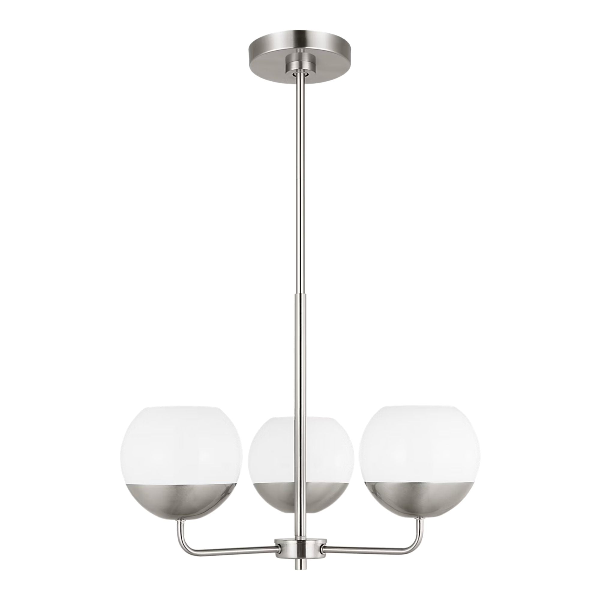 Alvin 20" 3-Light LED Chandelier, Brushed Nickel Finish
