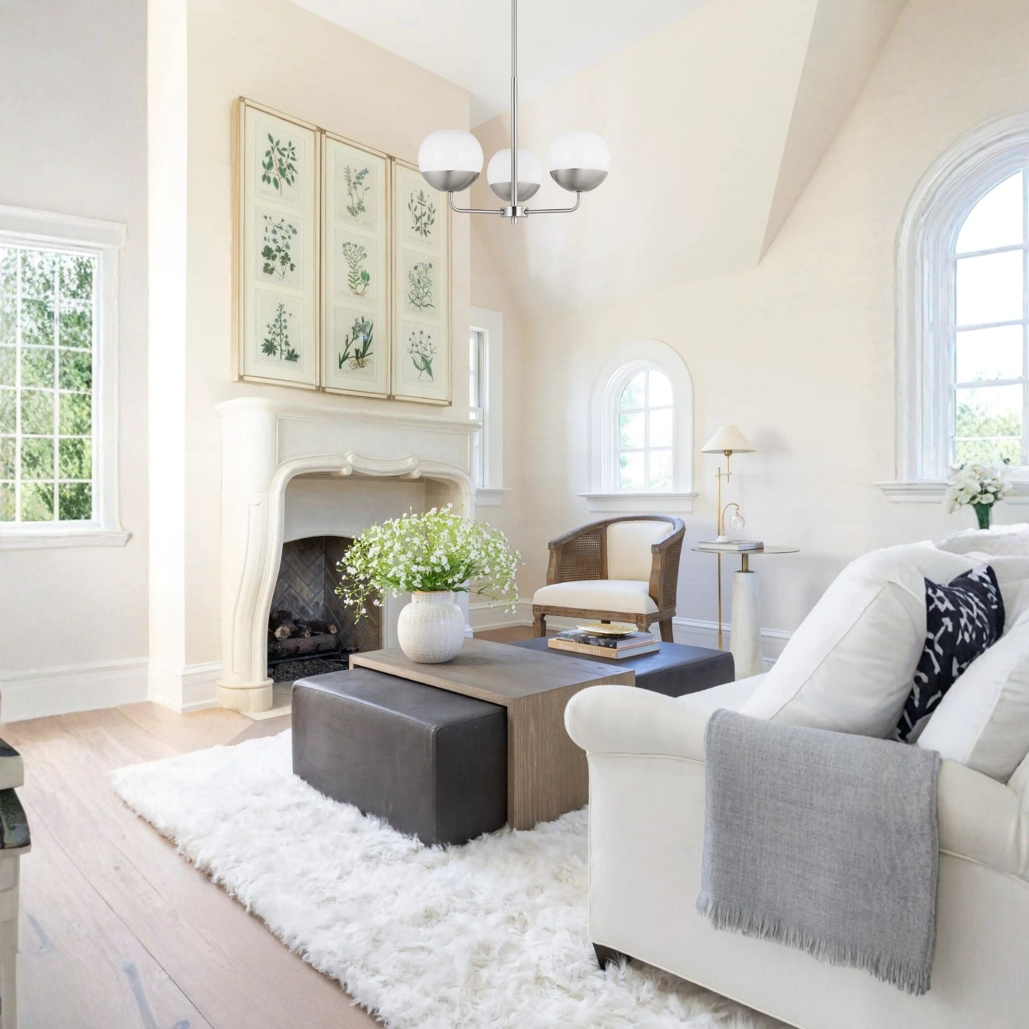 Alvin 20" 3-Light LED Chandelier, Brushed Nickel Finish