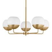 Alvin 26" 5-Light LED Chandelier, Satin Brass Finish
