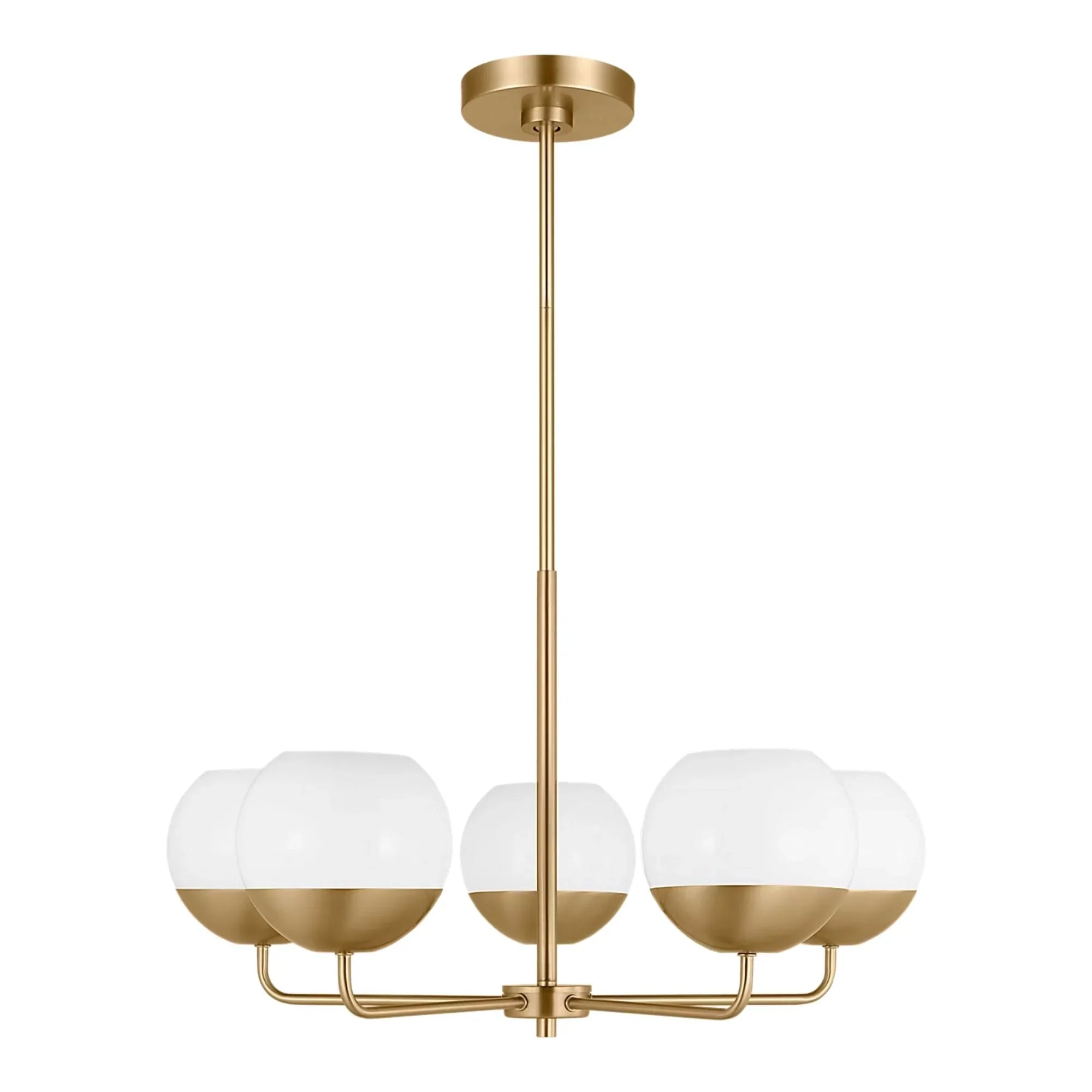 Alvin 26" 5-Light LED Chandelier, Satin Brass Finish