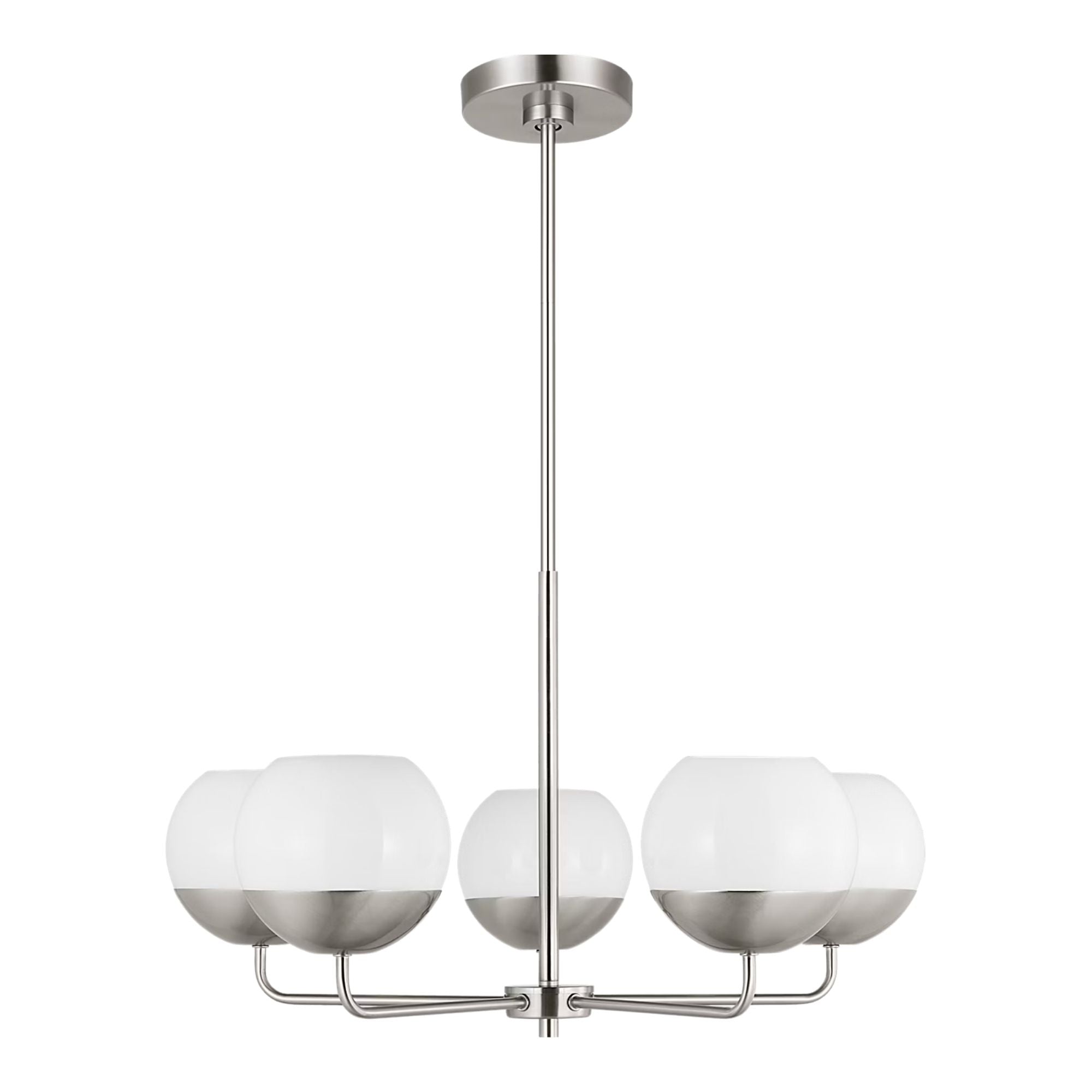 Alvin 26" 5-Light LED Chandelier, Brushed Nickel Finish